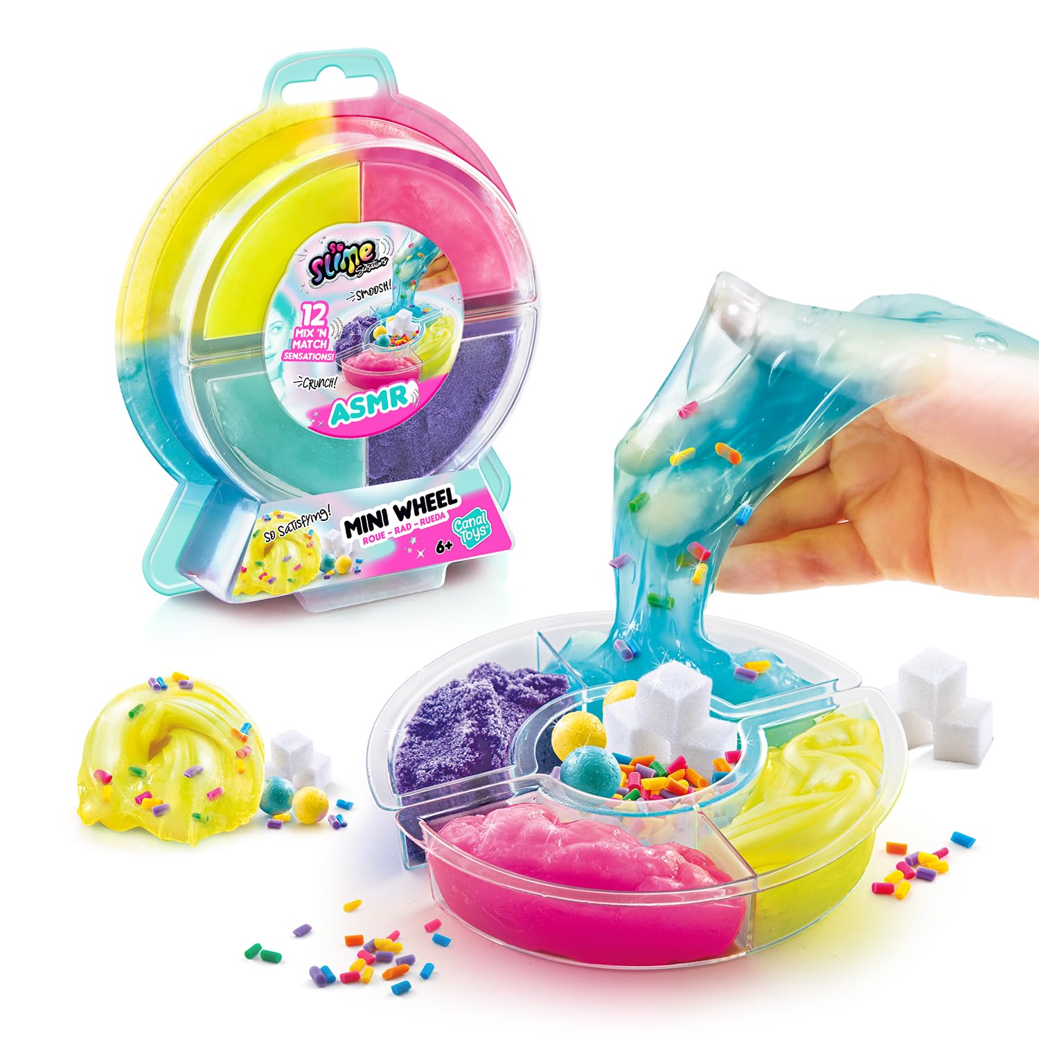 Canal Toys - Szalone mini koło ASMR Mix satysfakcjonujące tekstury Slime Compounds - Kreatywny wypoczynek dla dzieci - od 6 lat - SSC 319