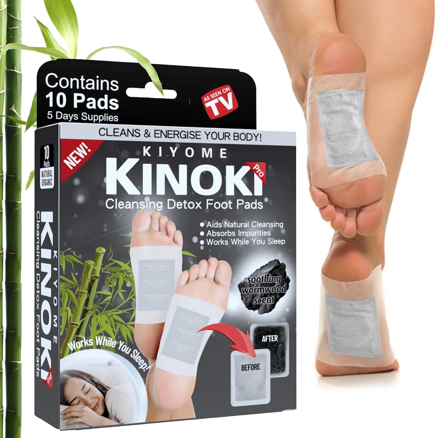 Detox Foot patches for Cleansing Remove Toxins,30 Pads Charcoal Deep Cleansing Detoxify Blood Circulation Foot Pad,Stress & Pain Relief Sleep Patch for Men & Women,Weight loss & Detoxification (Charcoal 30 Pads)-image-42
