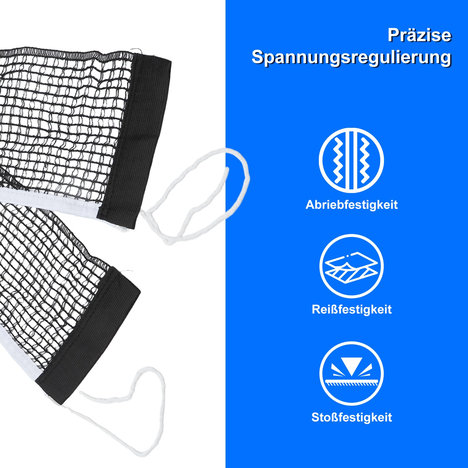 APOMOONS Red de ping pong portátil de nailon 170 cm negro para mesa exterior e interior