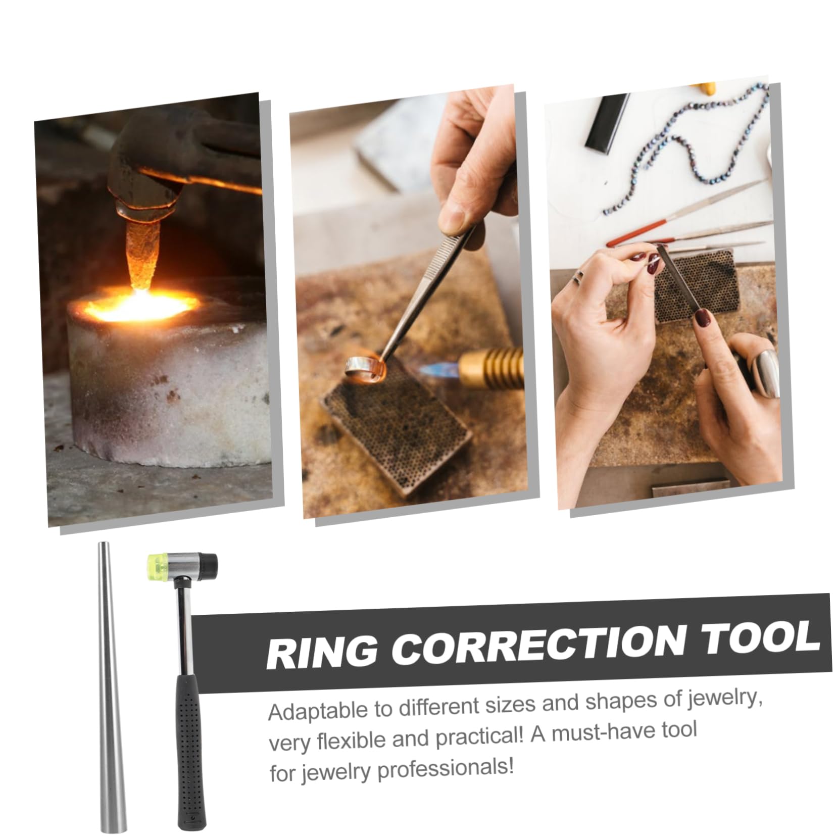 GALPADA Ajustador de Anillos para Joyería de Acero Inoxidable, Varilla de Mandril Ajustable Fácil de Operar para Mantenimiento y Reparación de Anillos