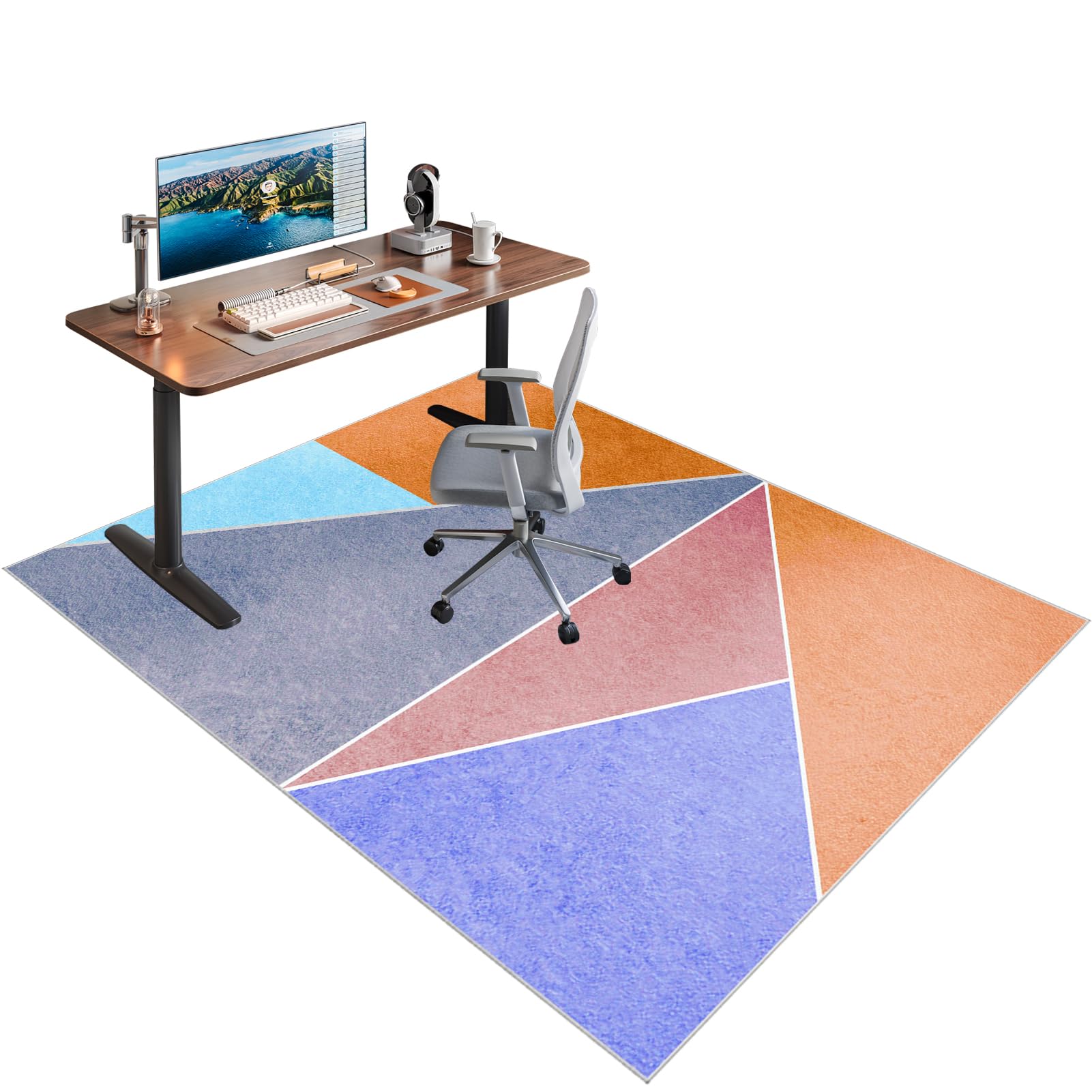Heavy Duty Office Chair Mats for Carpeted and Hardwood Floor Carpet Protectors Chair Mat for Home and Office Rectangular Desk Chair Floor Protectors Mat Rug for Gaming Rolling Chair 70 x 120 cm