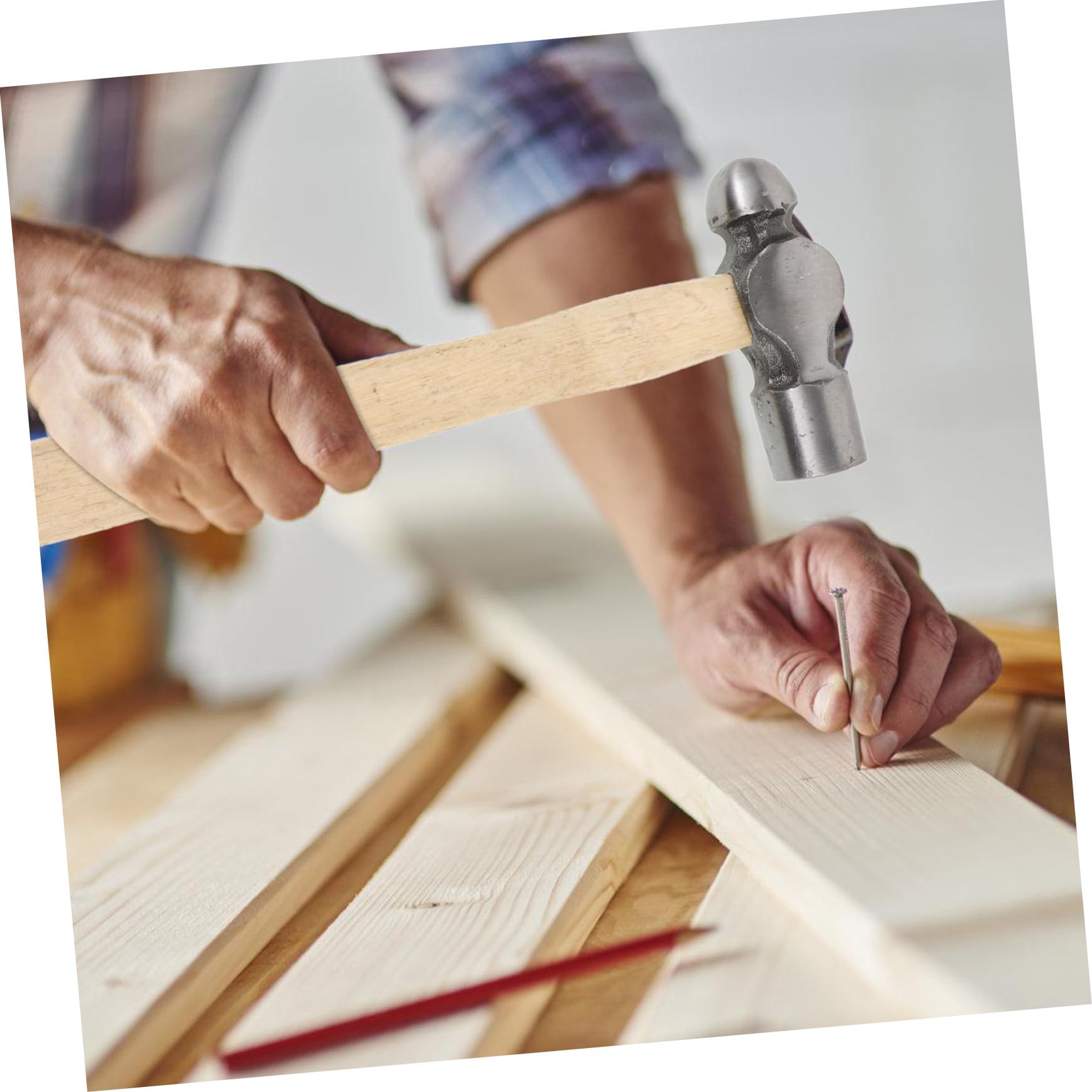 Martillo Encofrador de Mango con Cabeza Redonda Herramienta Ergonómica para Carpintería Accesorio Resistente para Trabajos de Madera y Construcción