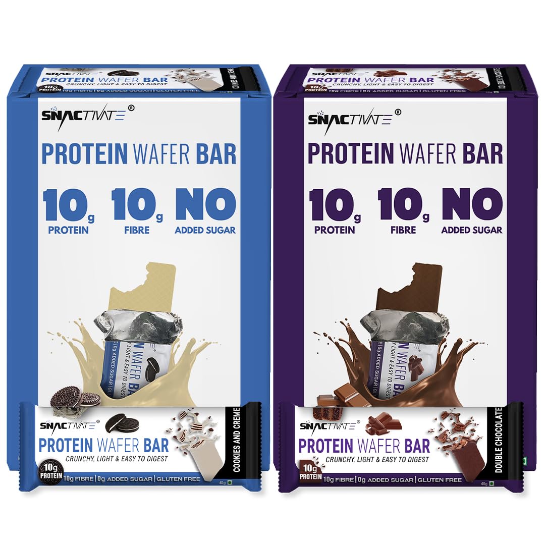 Sponsored Ad - Double Chocolate & Cookies and Creme Protein Bars with 10g Protein, 10g Fiber & 0 Added Sugar, No Cholesterol & Trans Fat For Up to 2h of Energy, Healthy Snack, 40g (Pack of 12)