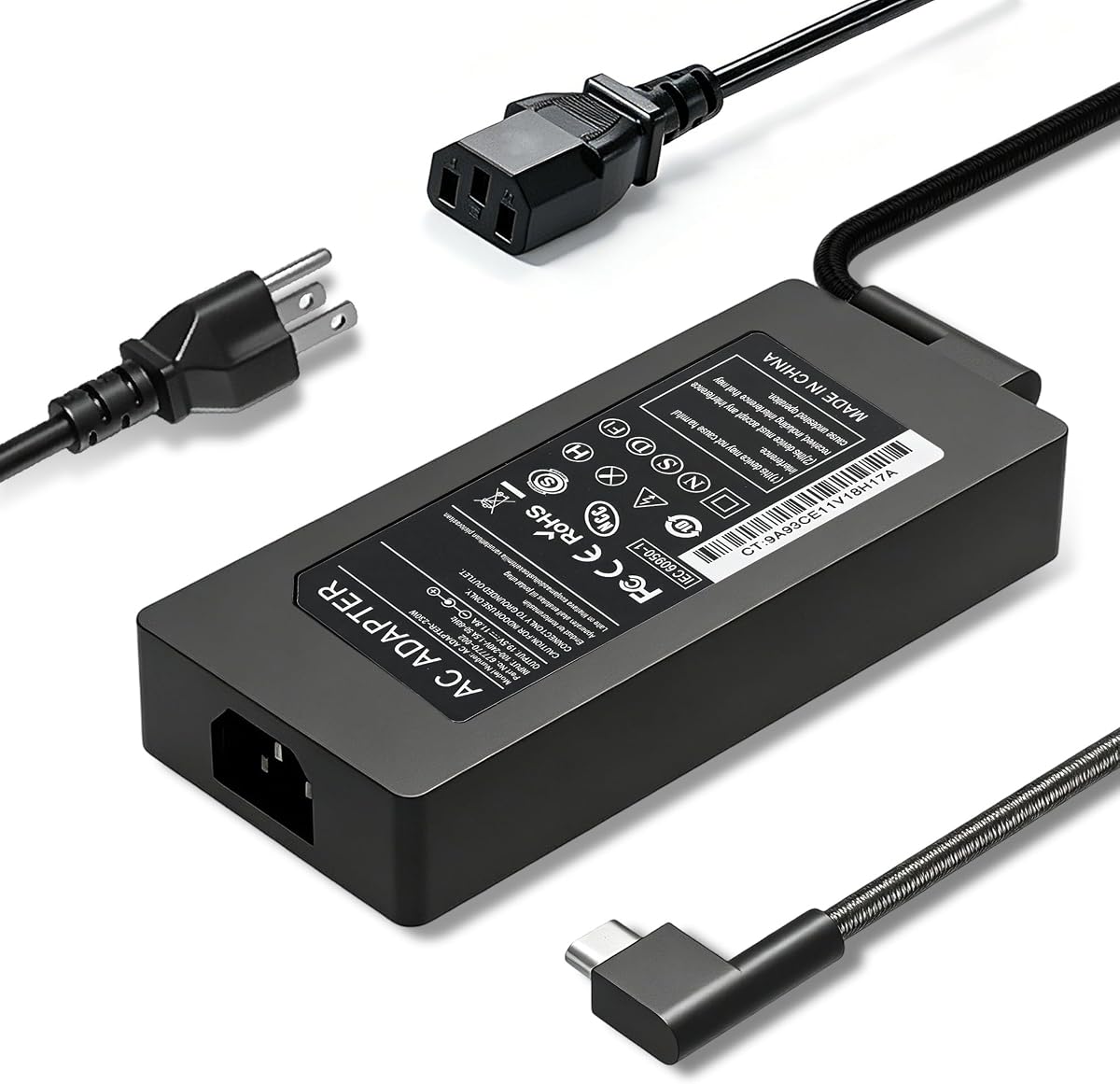 230W 200W Laptop Charger for Razer Blade 14/15/16/17 (2018-2025) | 19.5V 11.8A AC Adapter with 3-Prong Connector Compatible with RC30-0248 RC30-0238 RZ09 Series