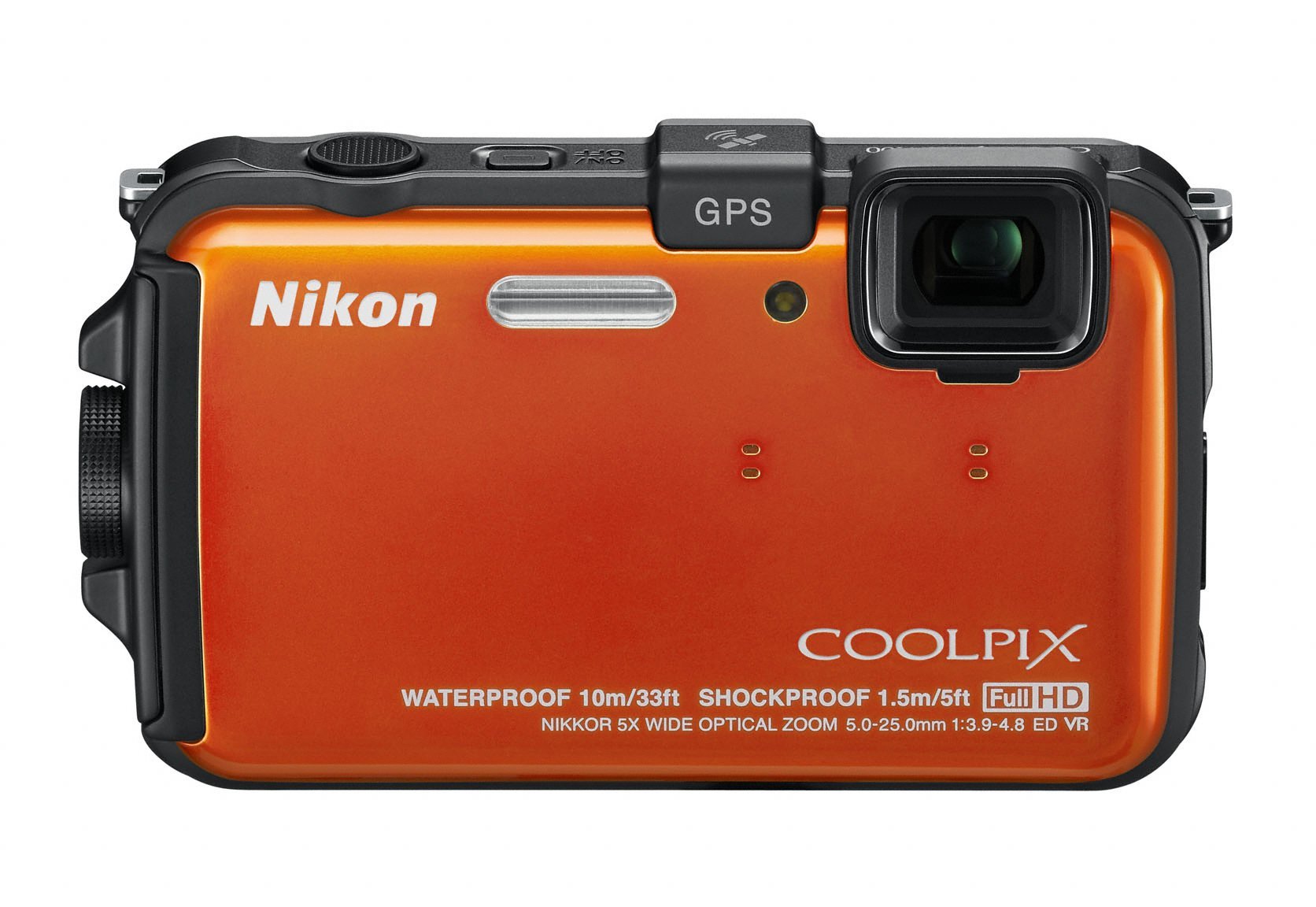 Nikon Coolpix AW100 Outdoor-Digitalkamera (16 Megapixel, 5-fach opt. Zoom, 7,5 cm (3 Zoll) Display, bildstabilisiert, wasserdicht bis 10m, kälteresistent, GPS) orange
