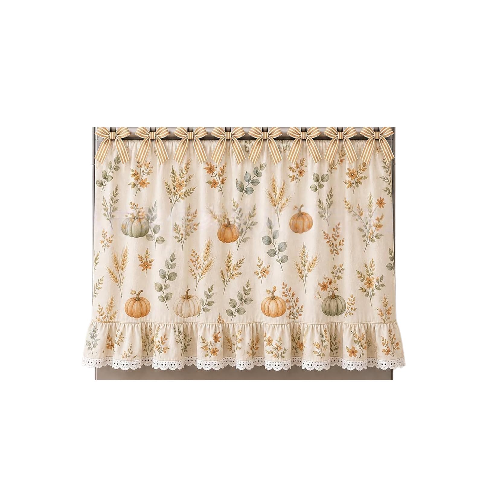 PANGBOER Polyester Kitchen Appliance Cover Over Skirt Curtain with Bowtie Closure and Rural Pattern for Home Decoration Stove Skirt Curtain
