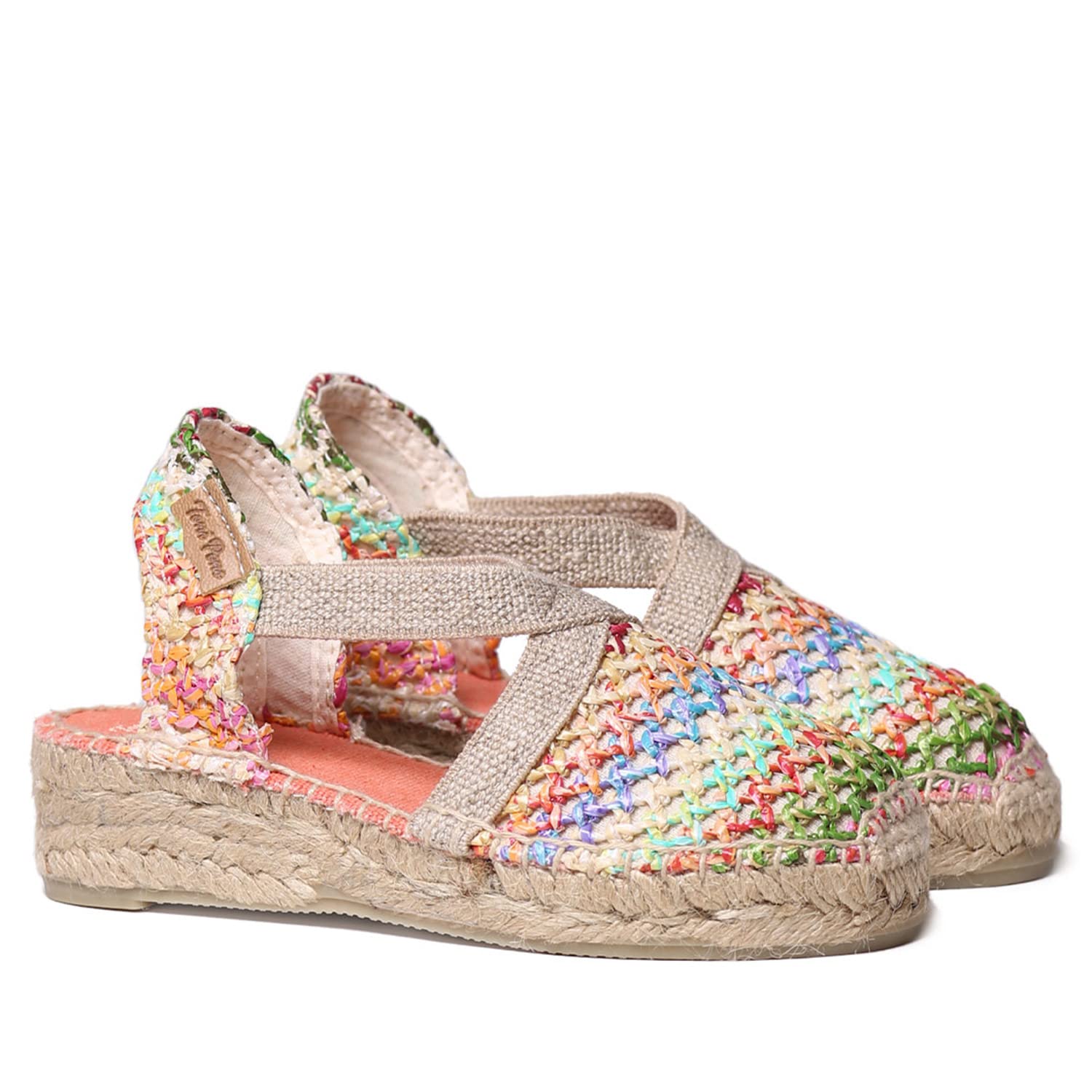 Toni Pons Edita - Espadrillas da Bambino realizzate in Rafia Multicoloree.