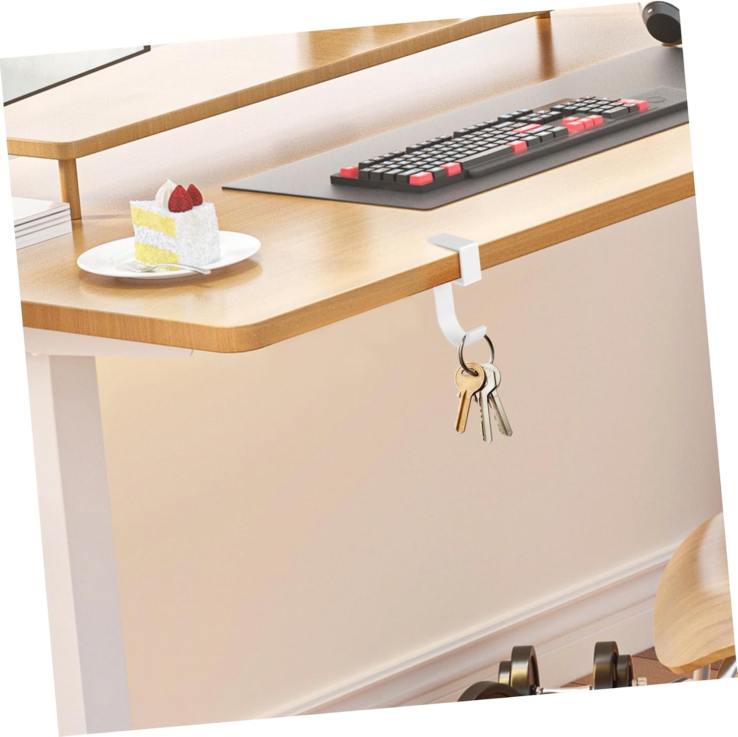 PRETYZOOM 4Pcs Heavy Duty Purse Hangers No Drill Desk Hooks for Organizing Handbags Umbrellas and More Space Saving for Office Home and Shops Design