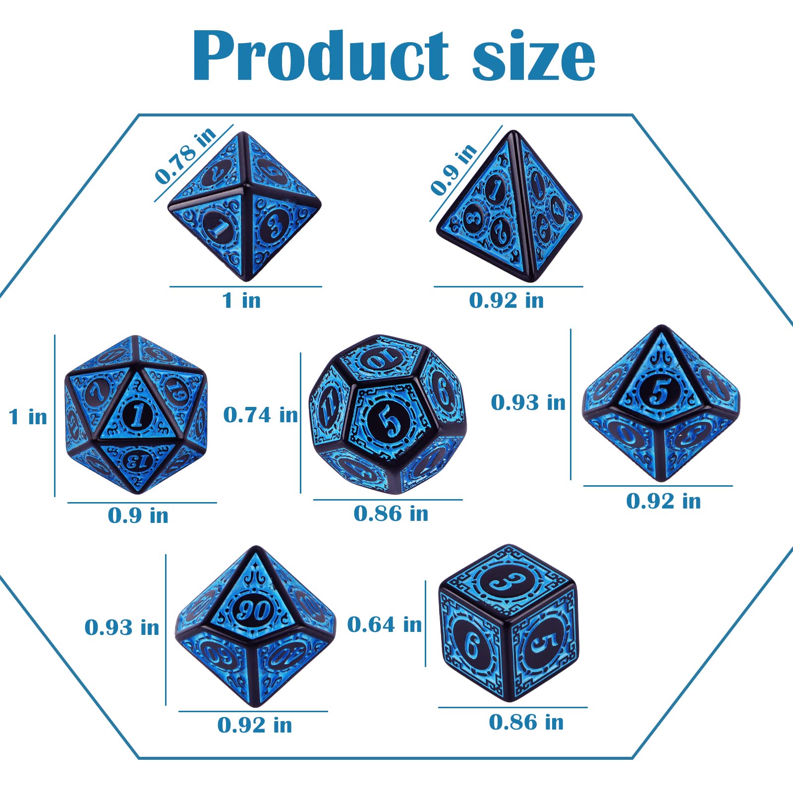 ESTINK Kit De 7 Dés En Métal - Accessoire De Jeu Pour Soirée