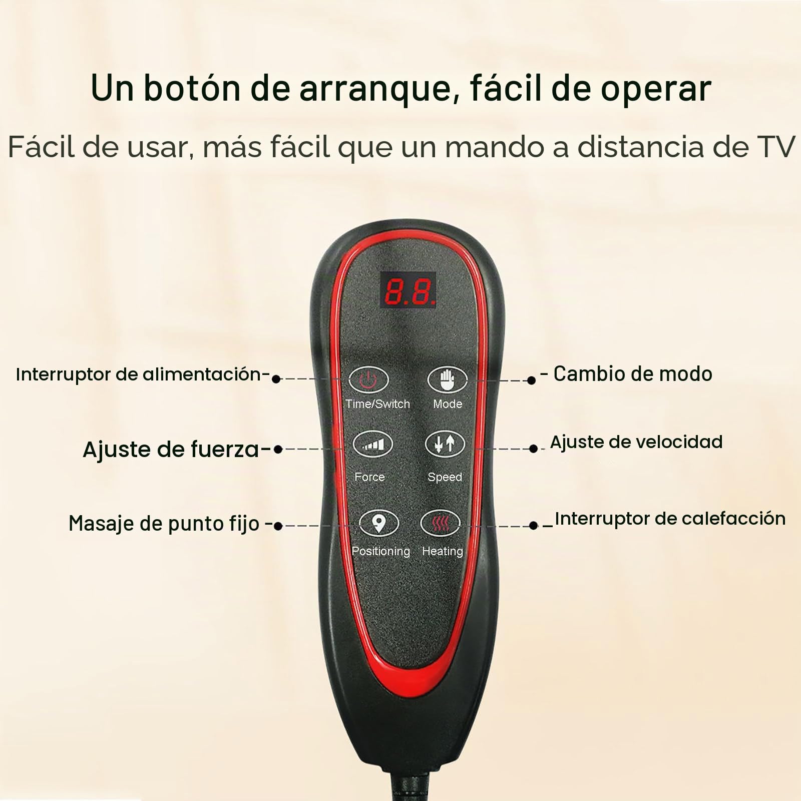 Colchón de Masaje Térmico con Vibración y Calor para Relajar Dolores Musculares y Dormirse,Leather