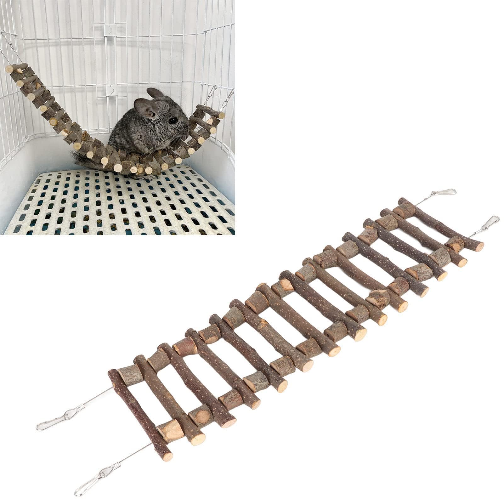 Puente de Escalera de Madera para Pájaros, Flexible y Duradero, para Hámsteres, Loros y Ratones, 50cm
