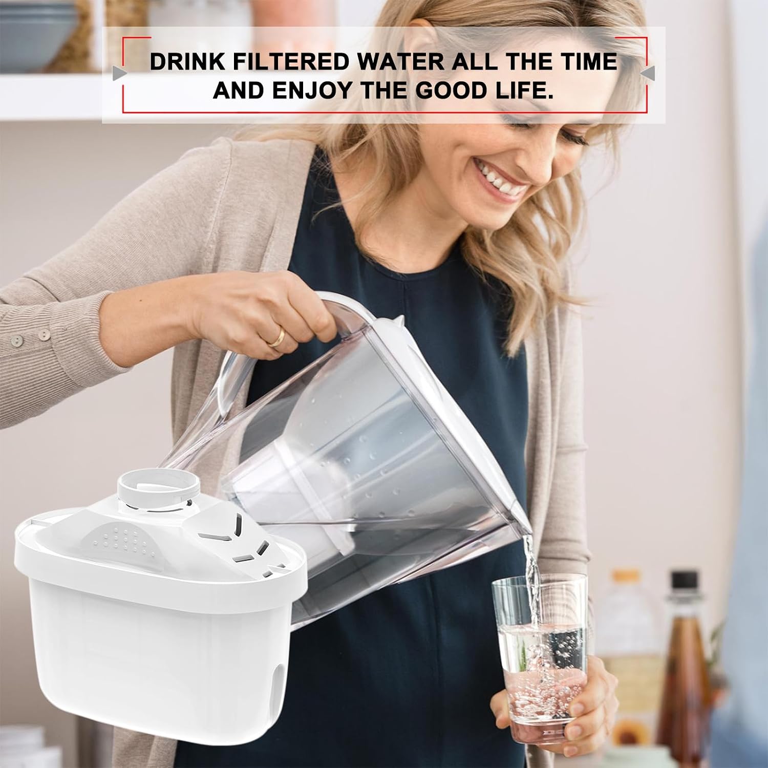 Water Filter Cartridge Compatible with Brita® Maxtra+® Plus, Maxtra Pro® All-in-1 Filter Cartridges, Fit for Brita® Kanne Marella®, 12 Pack Waterdrop Filter Cartridges