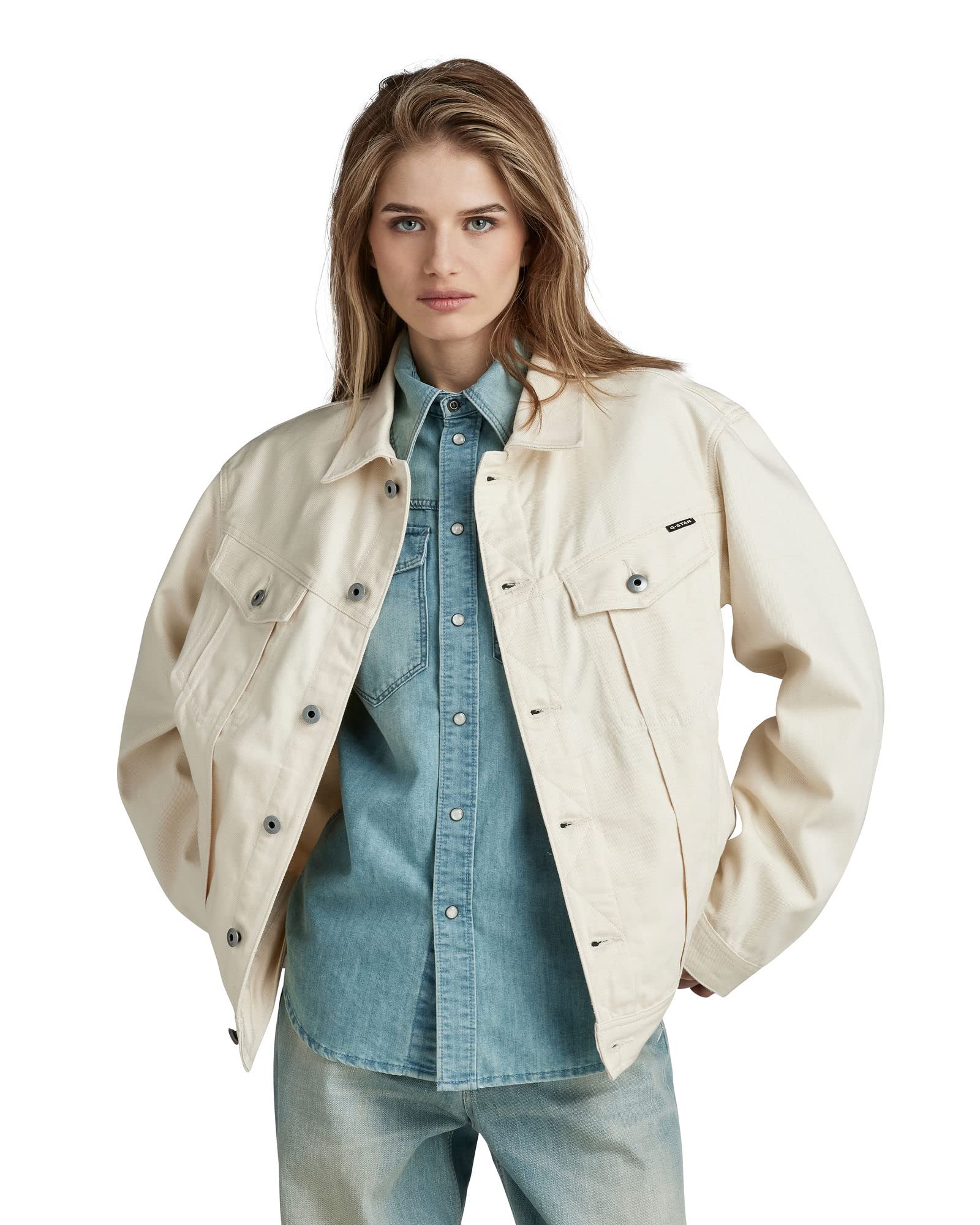 G-Star Women's Oversized Western Jacket, Beige (ecru D22579-D300-159), L
