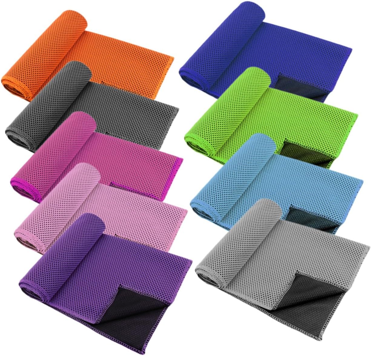 9Pcs Quick Dry Cooling Sports Towels with Case Portable Multi Function Towel for Yoga Running Gym and Backpacking Super Absorbent Skin Friendly Design