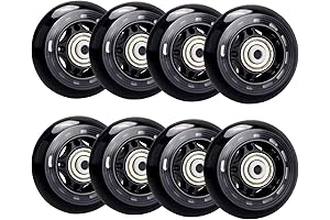 TOBWOLF 8 Pack 64mm Plasma Car Wheels for Indoor Skating, Luggage, and More