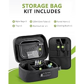 OZCHIN Large Smell Proof Bag with Combination Lock Odor Proof Lock Box Travel Storage Case Activated Charcoal Bag Great Christmas Gift (Black)