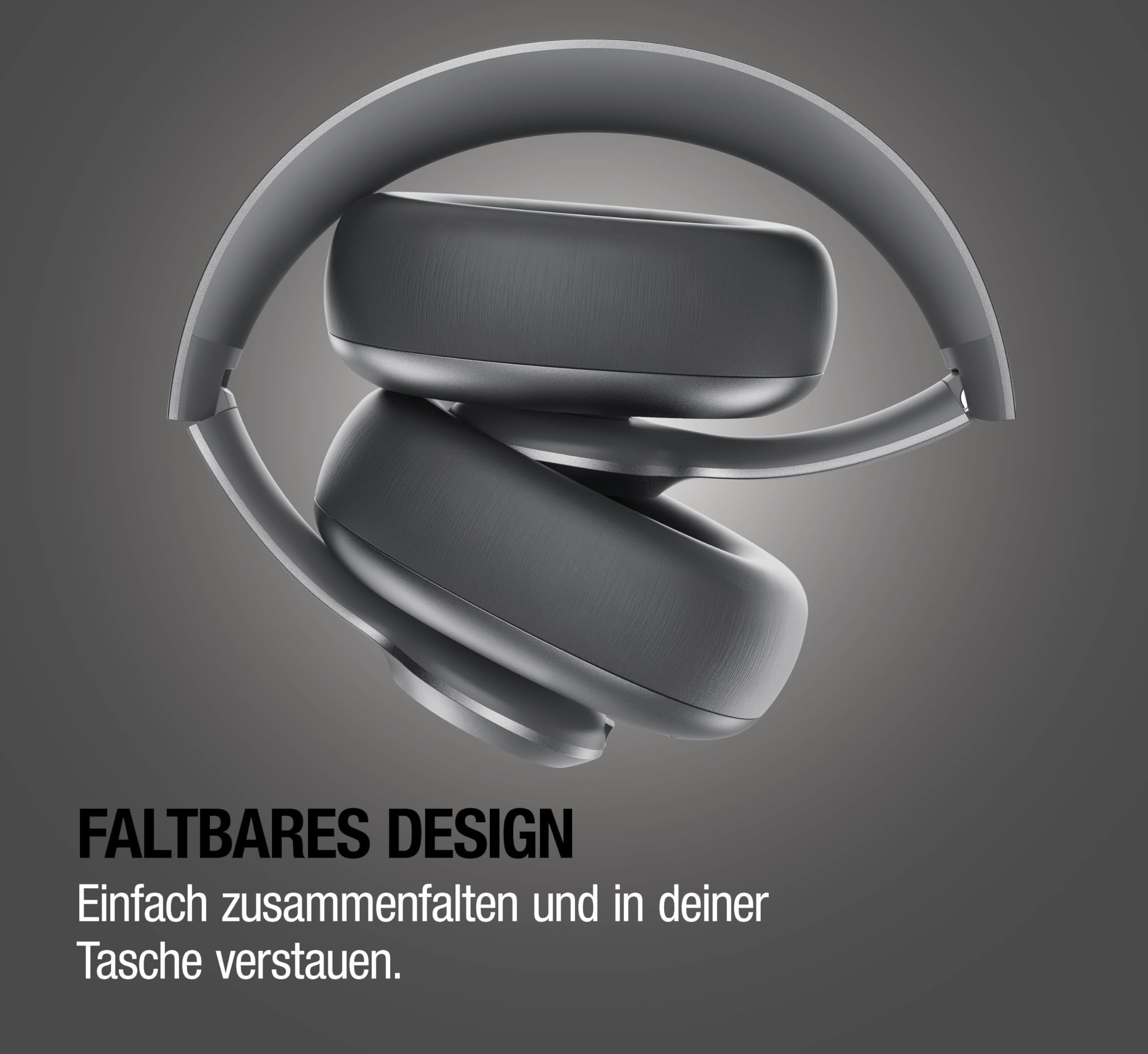 Fresh 'n Rebel Clam Blaze 2, Kabellose Over-Ear-Kopfhörer, 80 Std. Akkulaufzeit, Bluetooth 5.3, My Sound App, Mikrofone für klare Anrufe, Klappbar, Klickbare Tasten, Schnellladen (Storm Grey)