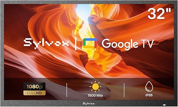 SYLVOX 32" Outdoor TV, 1500 Nit, 1080P FHD, IP55 Weatherproof