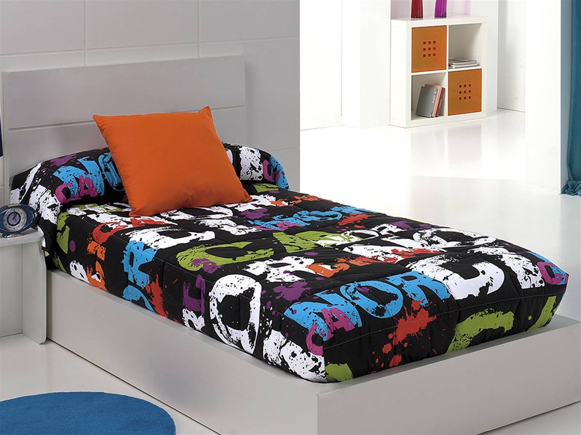 Lanovenanube - Edredón Ajustable NÓRDICA Cama 105 - Color Negro