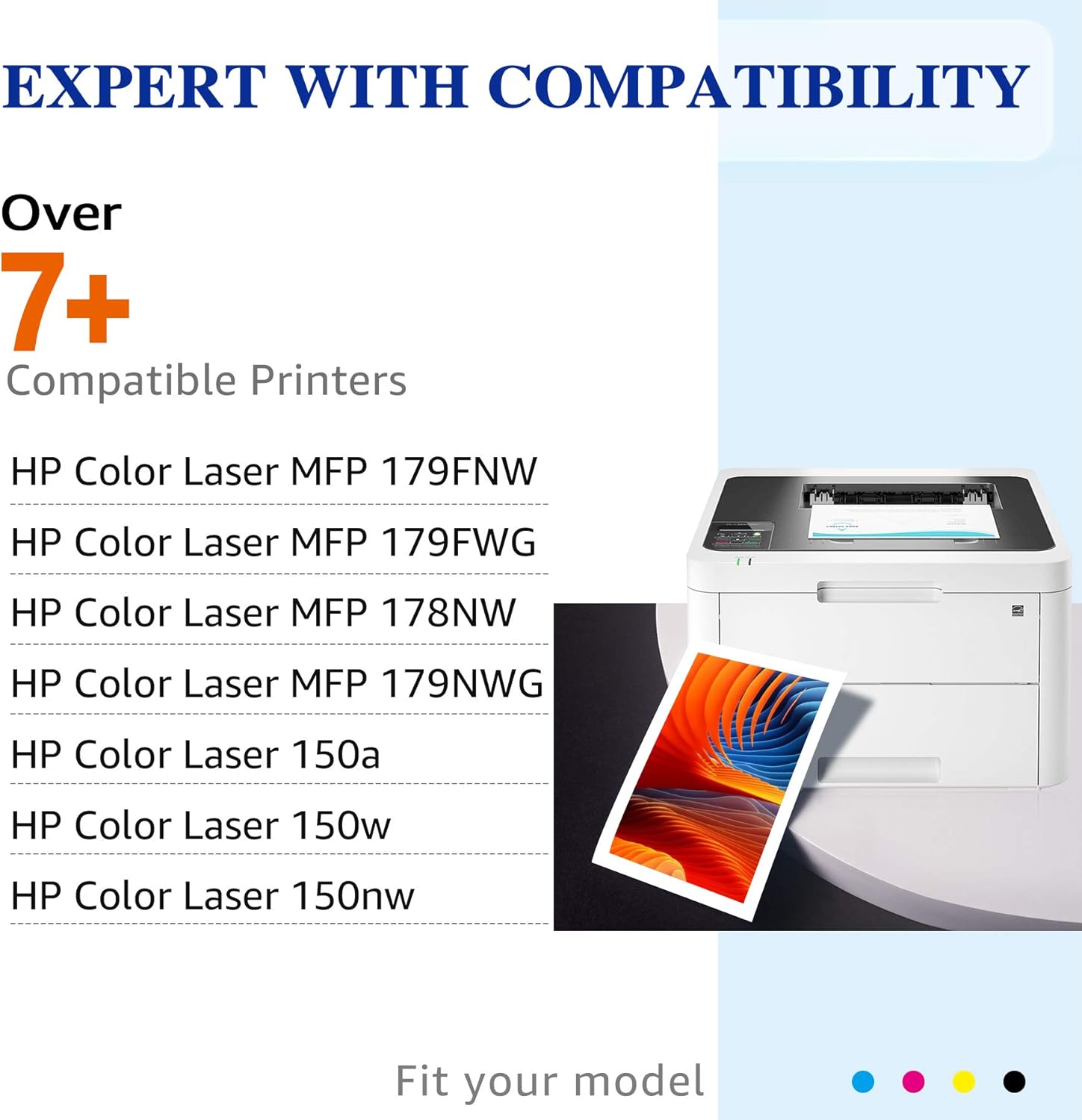 Promo 40% OFF HaloFox Compatible Toner Cartridge Replacement for HP 116A W2060A W2061A W2062A W2063A to Work with HP 150A MFP178nw 179fnw (Black, Cyan, Yellow, Magenta, 4-Pack)