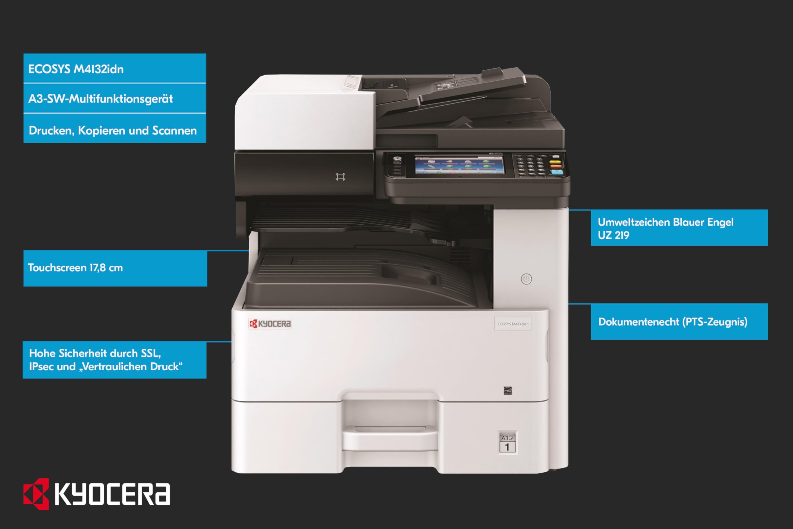 kyoroページ KYOCERA M4132IDN A3 MONO 32PPM MFP STANDARD 3 YEARS : Amazon.in