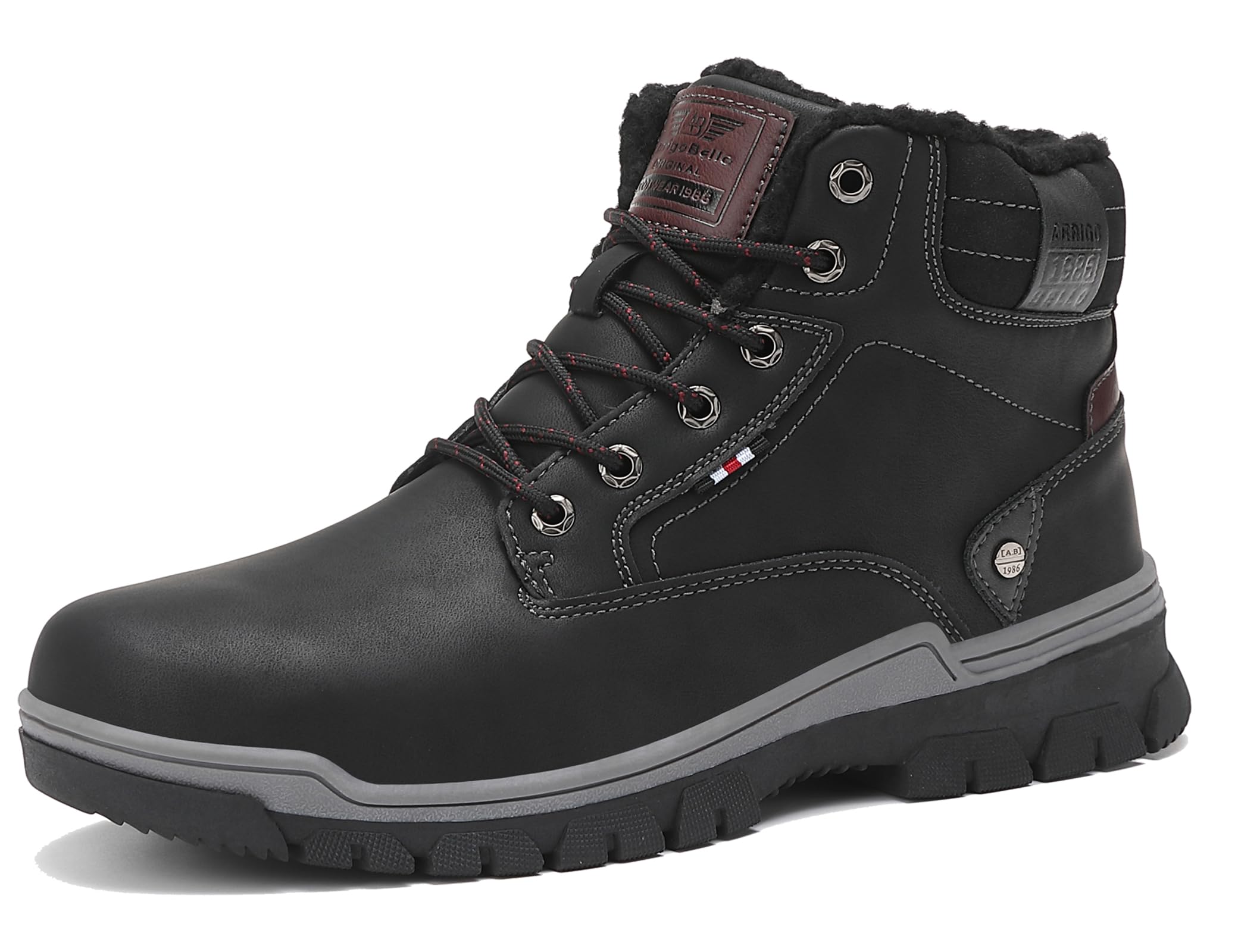 ARRIGO BELLO Stivali Uomo Invernali Scarpe Inverno Calda Foderato Montagna Antiscivolo Trekking Boots Scarponcini Neve Taglia 41-46EU