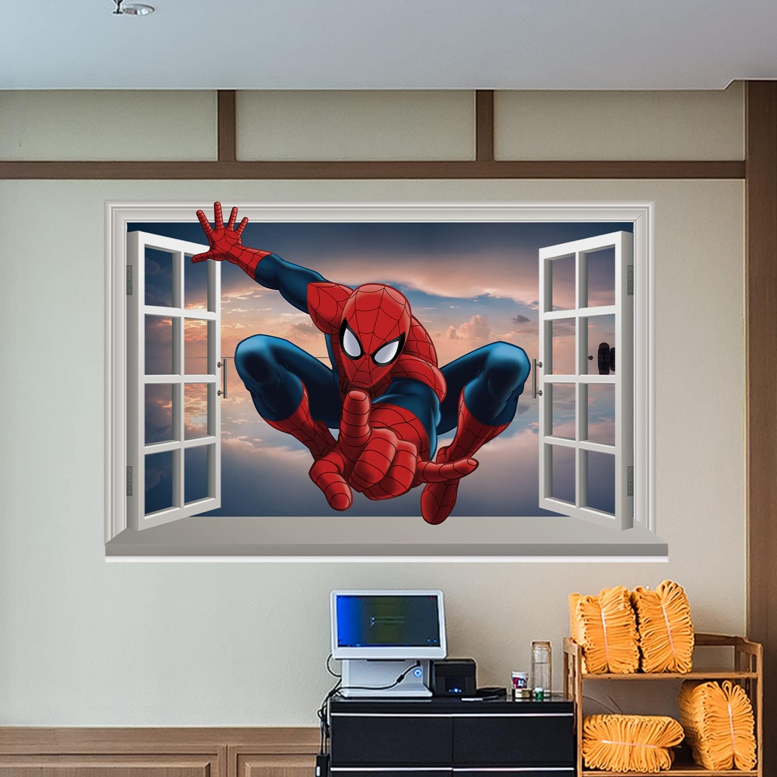 Spiderman Wall Decal Realistic 3D Superhero Wall Sticker