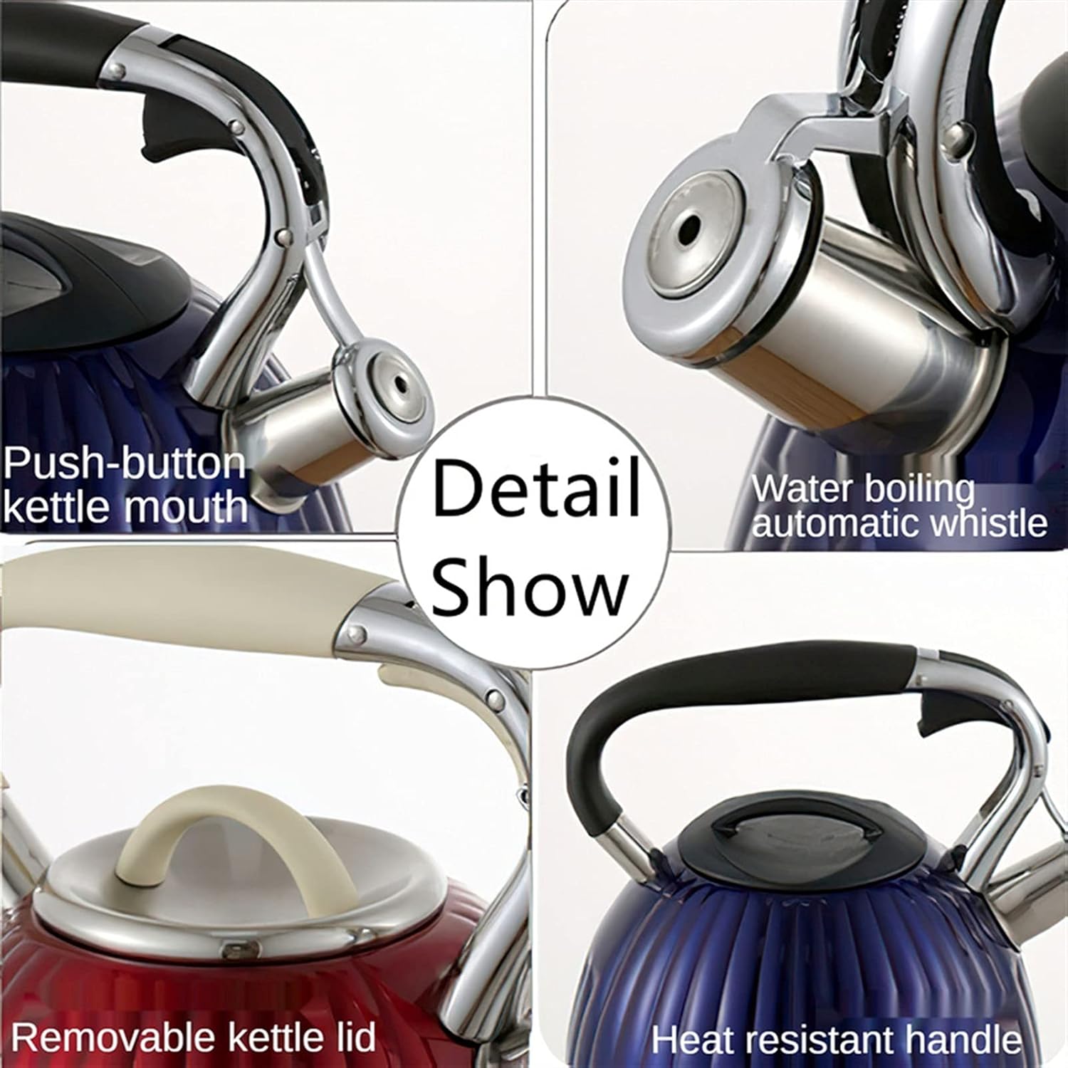 Whistling Kettle Tea Kettle 3L Stainless Steel Whistling Tea Kettle Large Pumpkin Heat-Proof Handle Stove Teakettle Food Grade Tea Pot for Stovetop Teakettle Teapot
