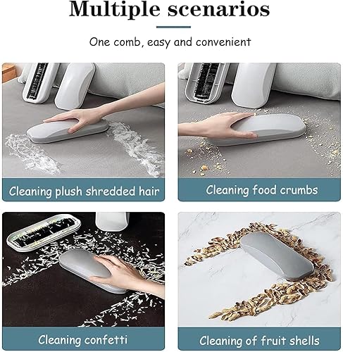 Vista 5 de Barredora multifuncional de migas de mesa, colector de residuos de cerdas suaves para mesa, alfombras, sábanas, sofás, cepillo de limpieza de ropa