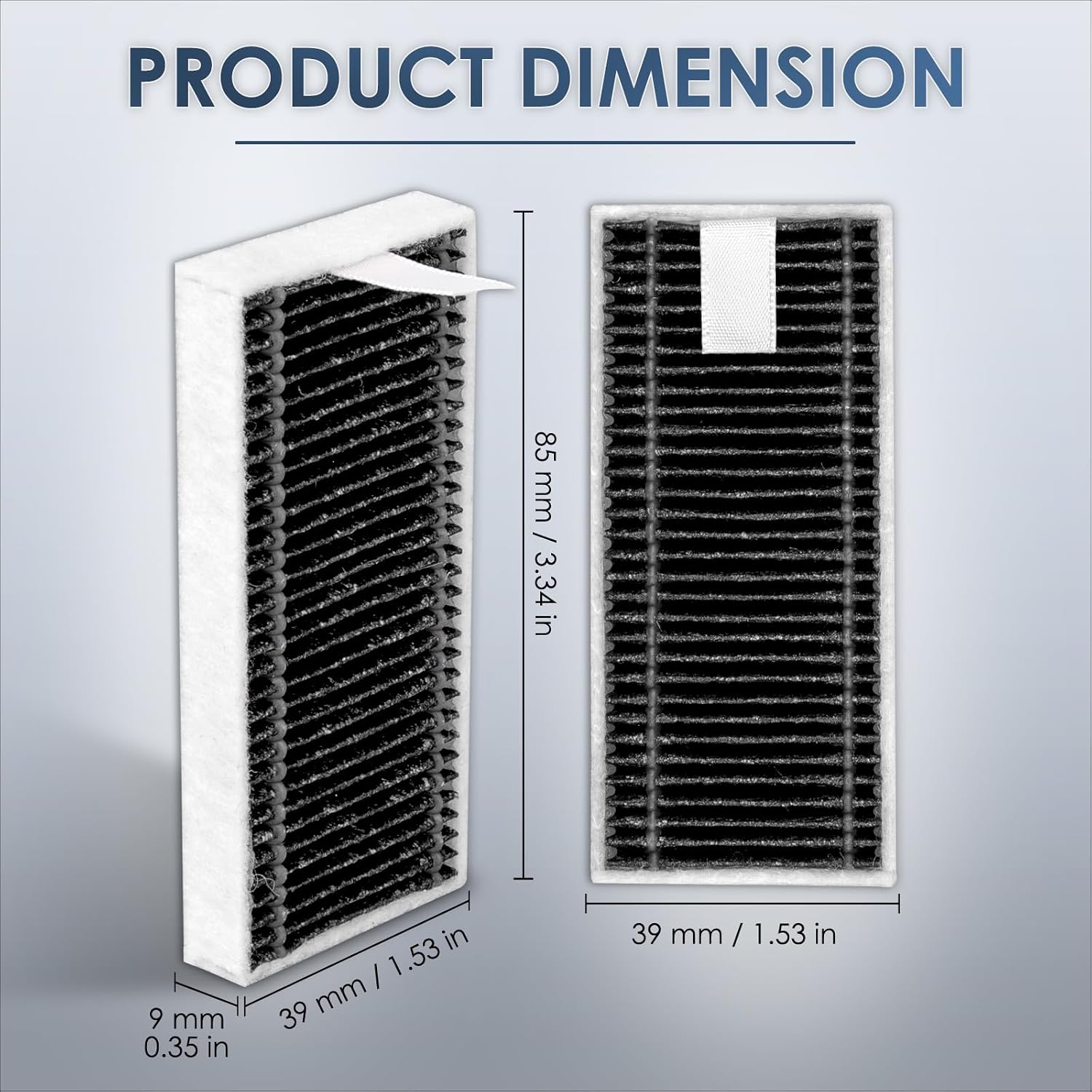 (9 Pack) X9 Pro Omni Replacement HEPA Filters for ECOVACS DEEBOT X8 Pro Omni, X9 Pro Omni, T80 Omni, X8 Omni, X11 OmniCyclone, X11 Pro Omni, Activated Carbon Filters Accessories Kit, Upright Filter