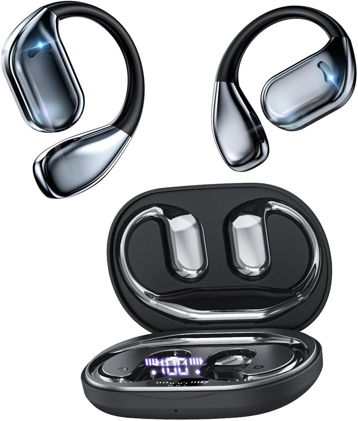 Open Ear Bluetooth 5.4 Headphones: IP55 Waterproof...