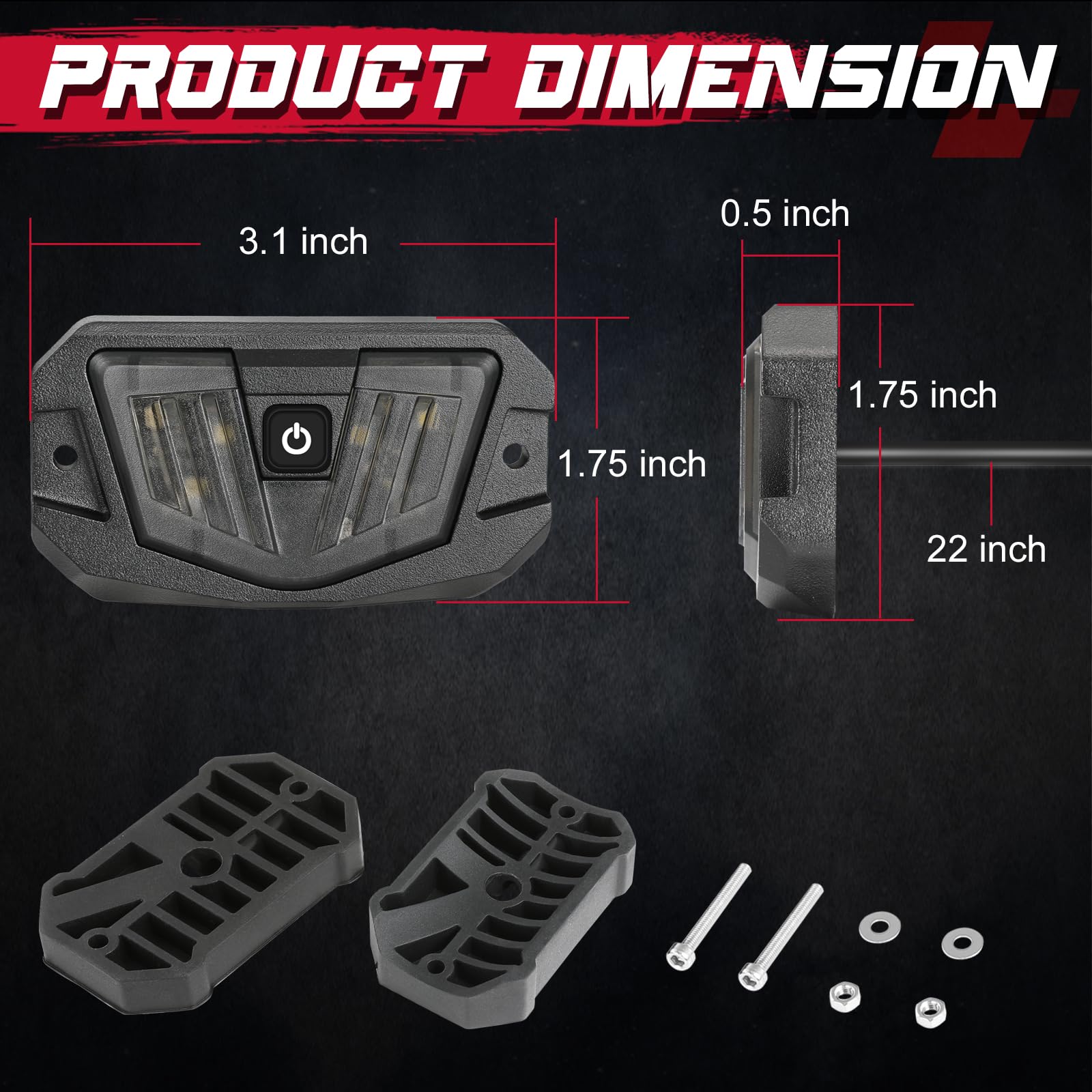 OFFROADTOWN UTV Dome Light Universal Roll Bar Mount 12V Interior Dome Light Utility Roll Cage Lights Cab Lighting Trunk Lighting LED Domes Lights for UTV ATV Truck RZR SXS Polaris Can-am - White