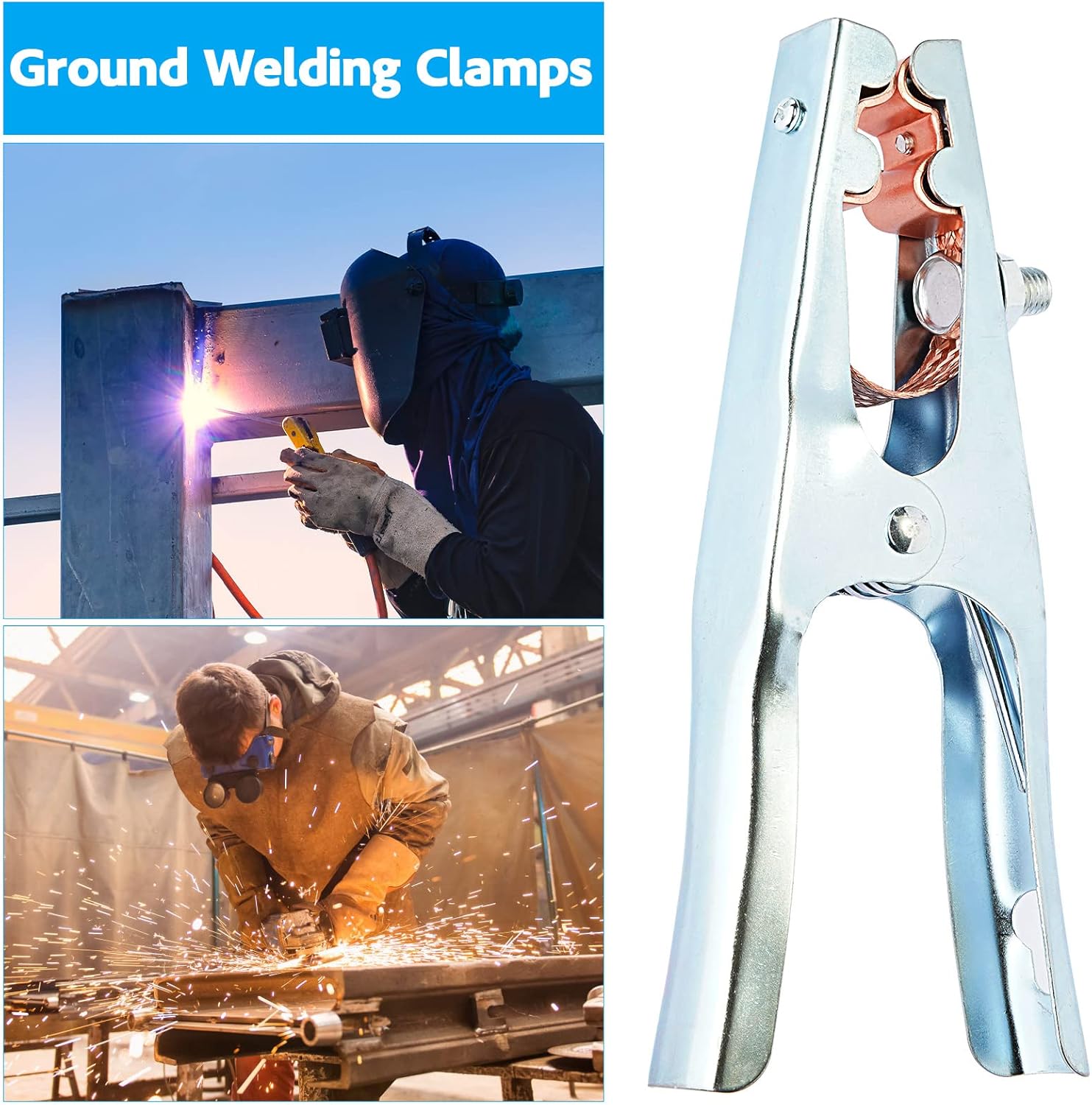 Buy Welding Ground Clamps, 500AMP Mig Welding Ground Cable Grip Earth