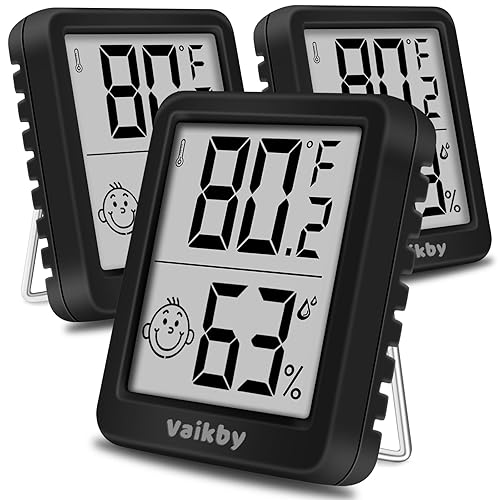 Miniatura 9 de Higrómetro de humedad para interiores, paquete de 3, termómetro de habitación para monitor preciso de temperatura ambiente, higrómetro digital con