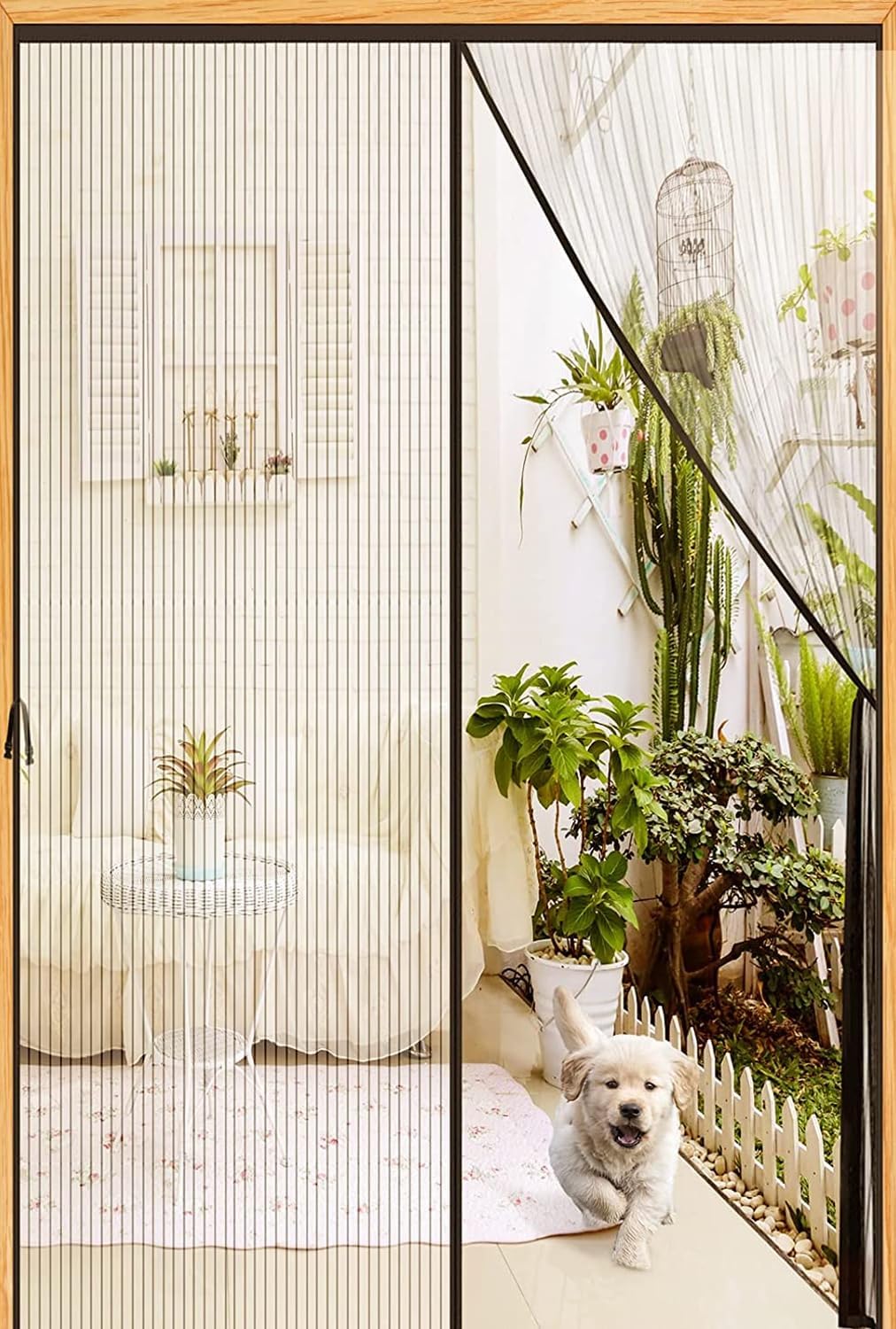 Magnetic Screen Door - Fit 36x96inch, Size 38x97inch, Keeps Bugs & Mosquito Out - Magnet for Interior/Outdoor Doors, Black