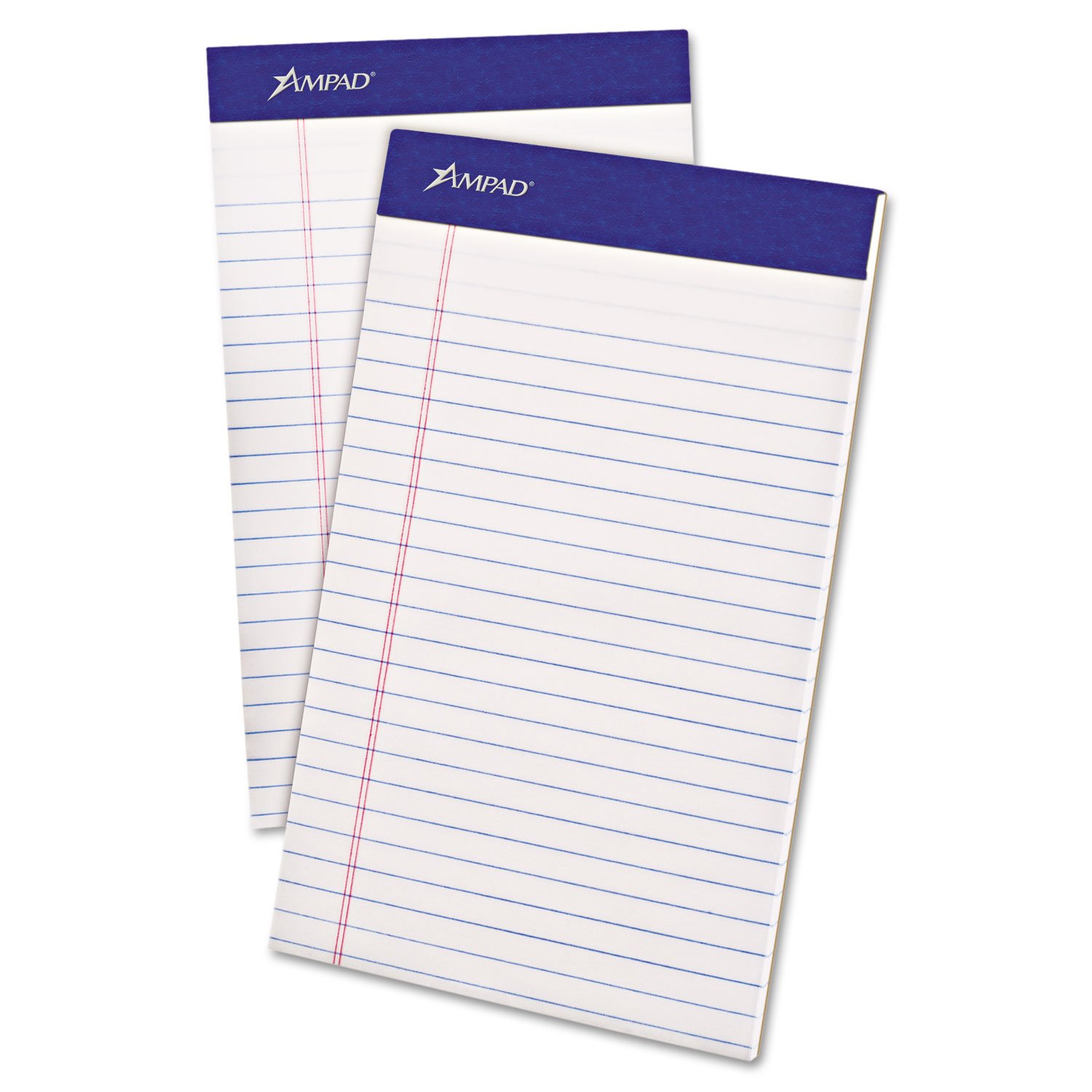 Notepads, 5" x 8", College, White, 50 Sheets/Pad, 12 Pads/Pack (TOP20-304) by Ampad – White, Pack of 12, Model TOP20304