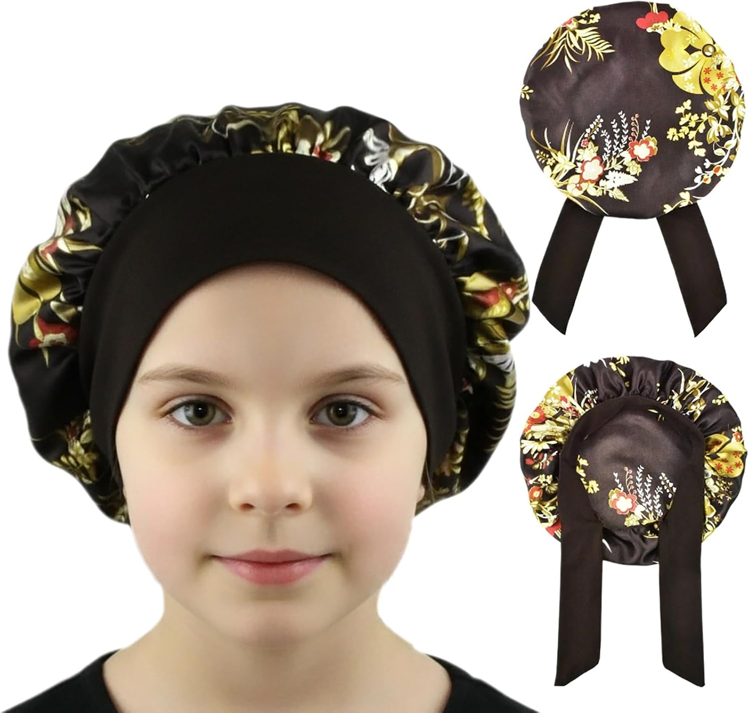 Kids Bonnets for Girls Curly Hair Bonnet for Kids Satin Sleep Caps for Girls Hair Cover for Sleeping Silk Night Cap