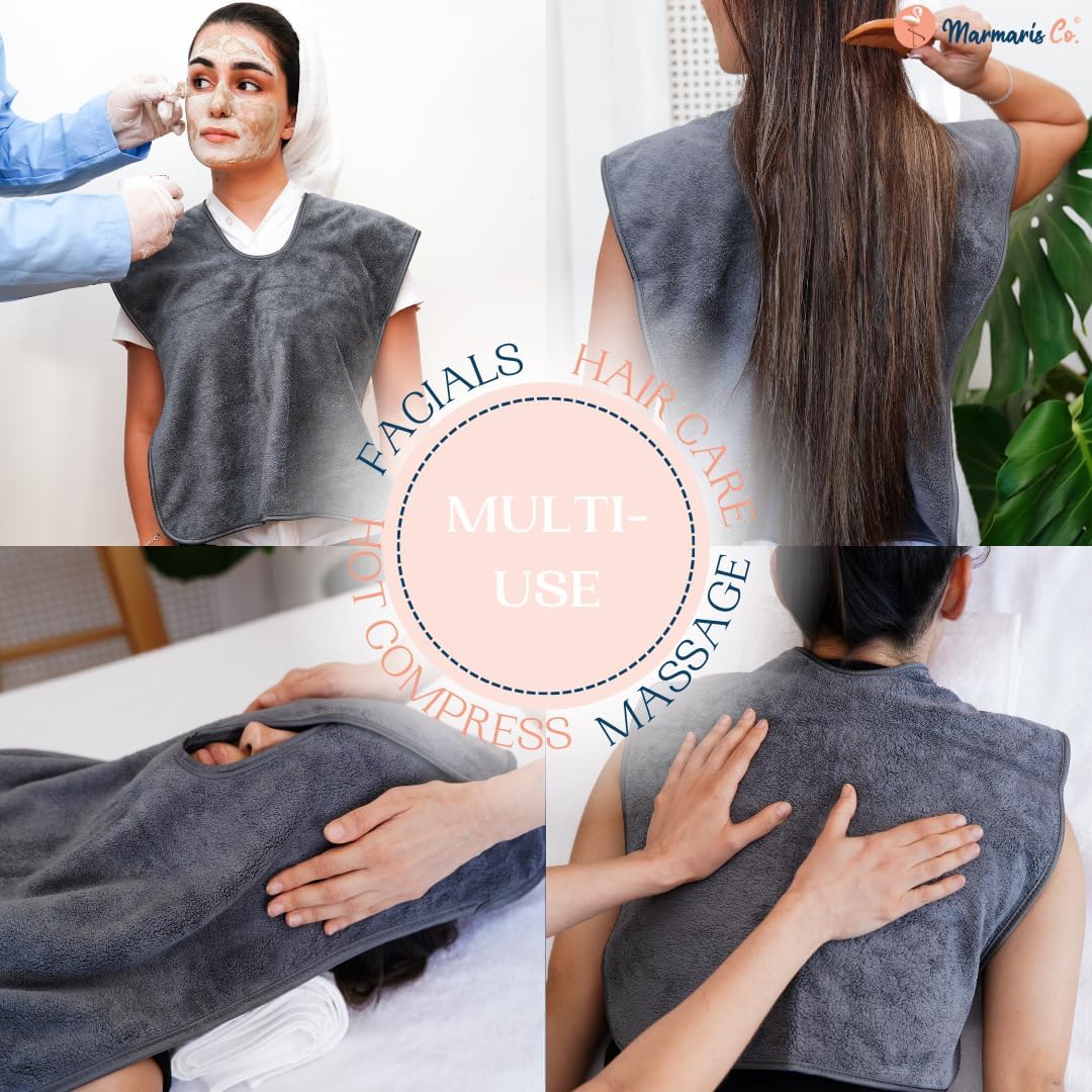 Set of 6 U-Shaped Esthetician Towels – Soft Microfiber Facial & Massage Towels, Spa & Salon Essentials for Facials, Skincare, and Massage Treatments