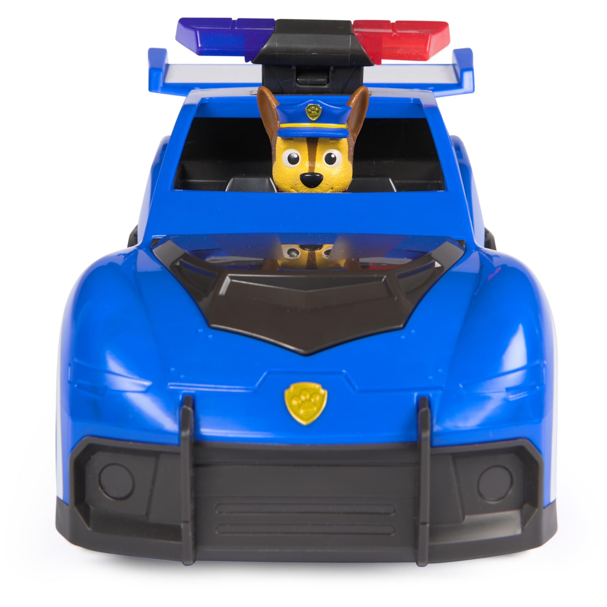Paw Patrol: Search & Rescue, Auto della Polizia di Chase con Personaggio e 2 Proiettili, Luci, Suoni e Lanciatore Nascosto, Giocattoli per Bambini e Bambine, 3+ Anni