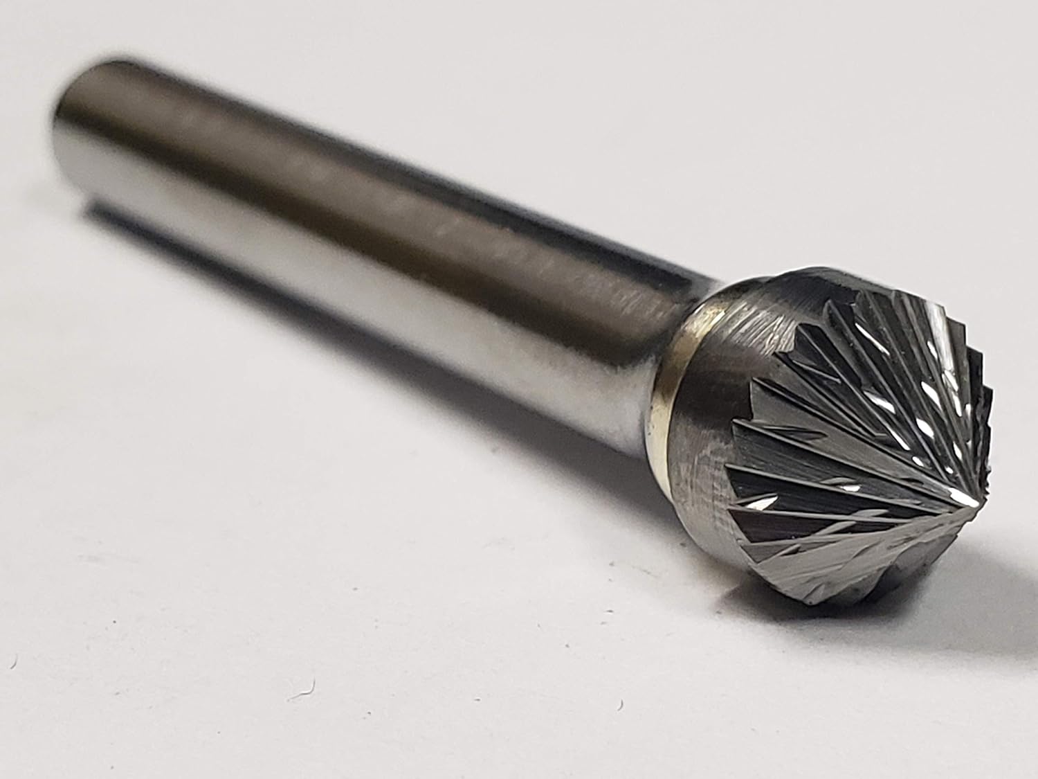 Kodiak Cutting Tools KCT127565 USA Made SK-5 Carbide Bur, 90 Degree Angle, Double Cut, 1/2" Diameter, 1/4" Shank