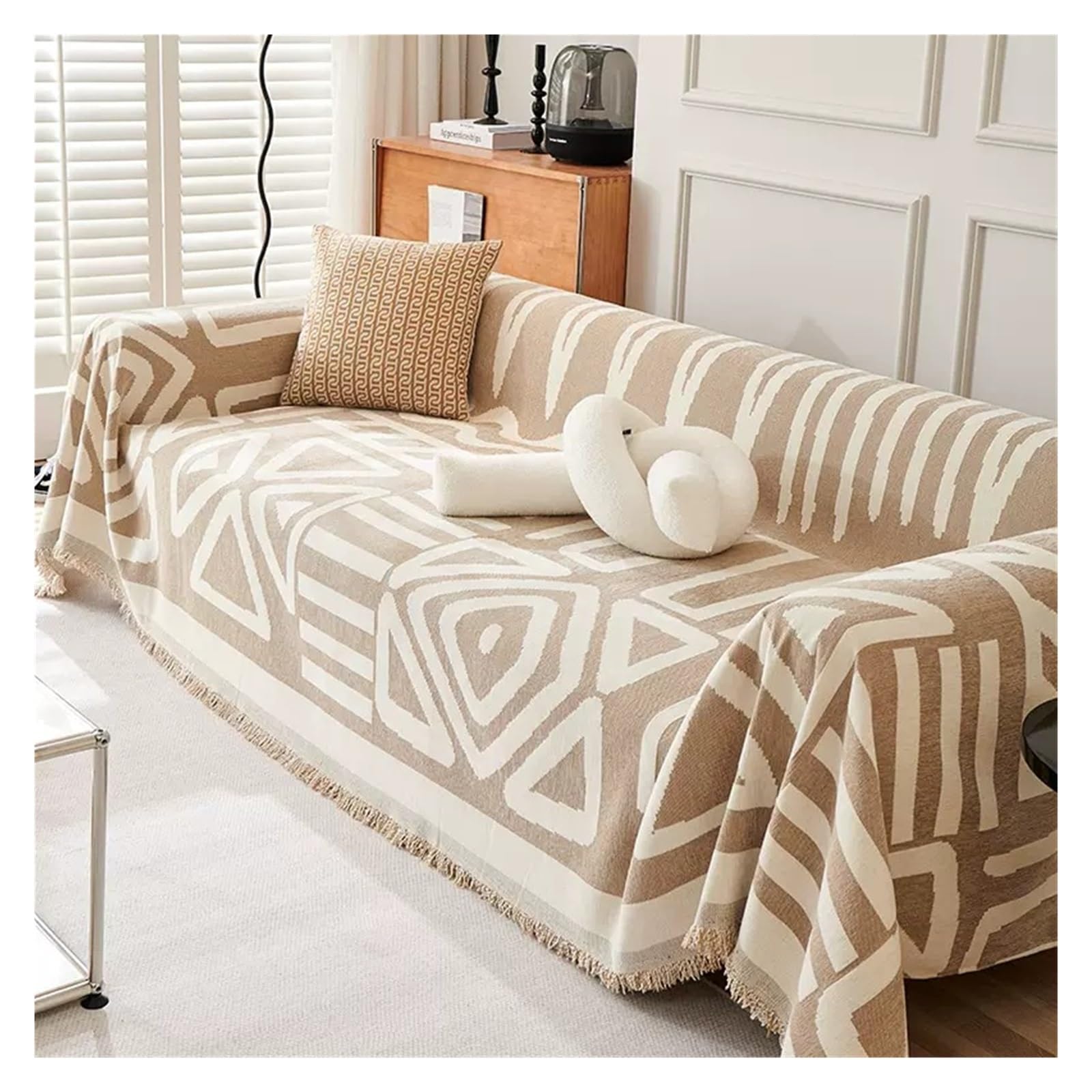 GRFITCouch Blanket Cover, Couch Cover Blankets for Sofa，Cute Couch Covers，for Multi-Use Decorative Couch Protector for Pets (Color : Milk Tea Color, Size : 71" x 118")