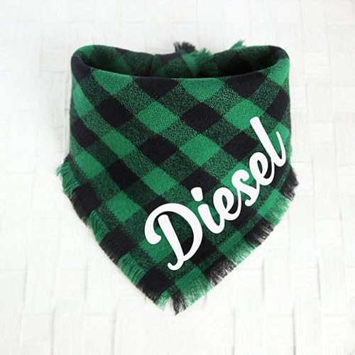 Green plaid dog bandana Clearance