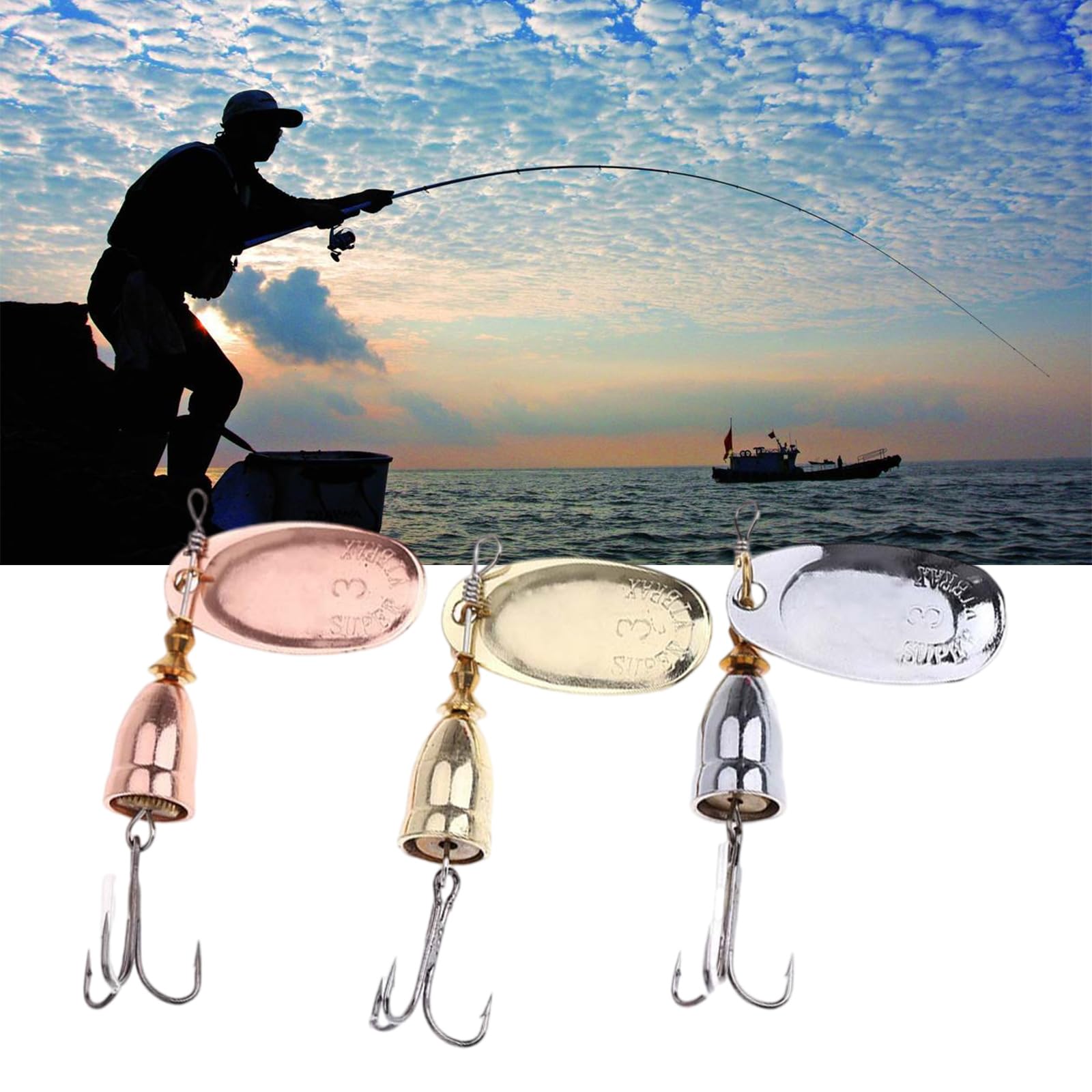 Spinner Lures - Metal Propeller Lures | Portable 3D Sequin Metal Propellers Swimbaits For River Freshwater Lake Reservoir, Spinners & Spinnerbaits
