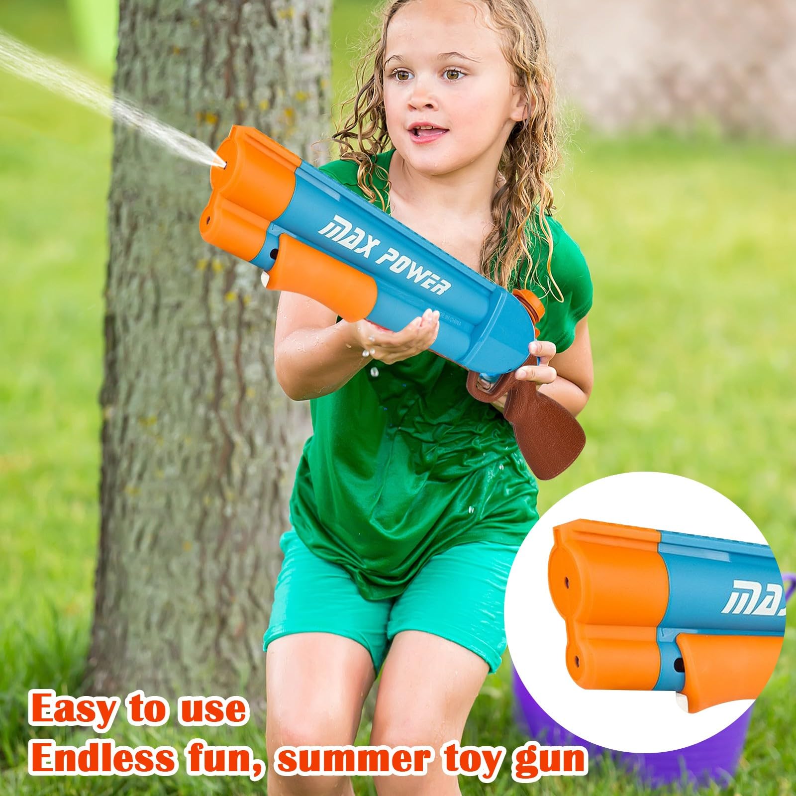 Generisch Wasserpistole Für Kinder Erwachsene, Hochdruck-Wasser Soaker Blaster, Großes Fassungsvermögen Wasserspritzpistole, Wasserspielzeug füR Sommerspiele Outdoor, Garten, Poolpartys(H)