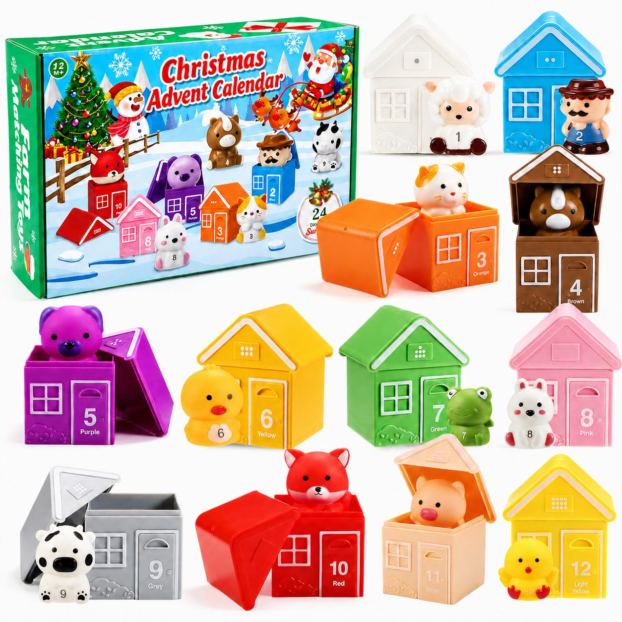 Adventskalender Kinder 2026 Bauernhof, 24 Überraschungen, 1-3 Jahre | 1-3 Jahre, Montessori Lernspielzeug, Badespielzeug, Jungen & Mädchen, Fidget Spielzeug