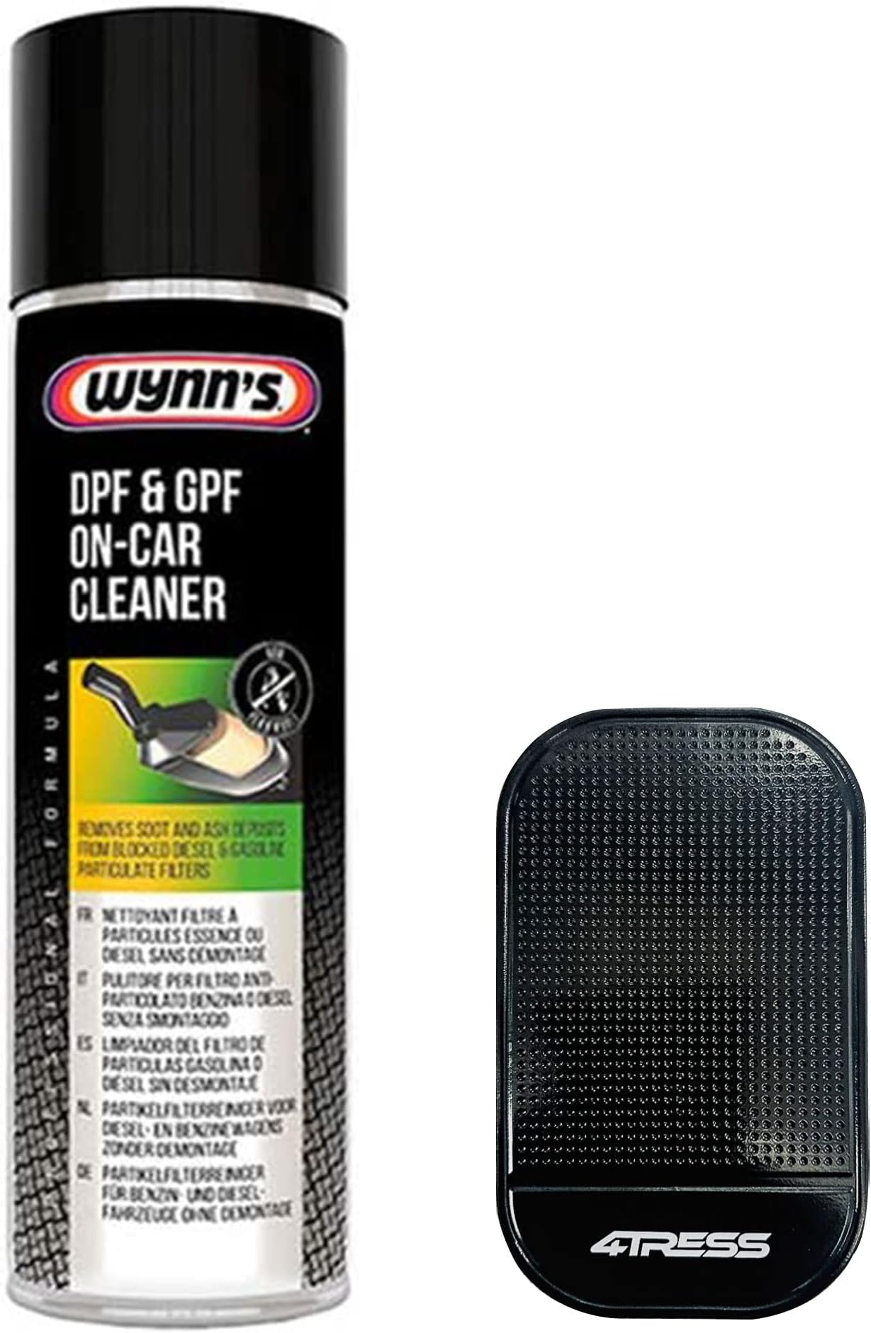 4TRESS Wynn's 500ml Petrol and Diesel Particulate Filter Regenerator Wynns DPF & GPF On-Car Cleaner Spray Non Slip Car Dash Mat (4T-1x-29079)