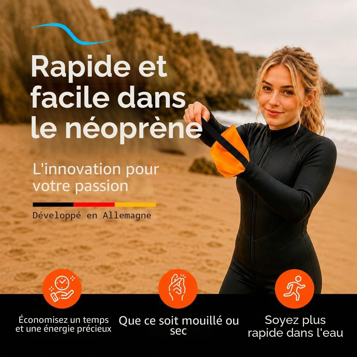 Enfileur de Combinaison néoprène Rapide et Facile | Idéal pour Le Triathlon, la Natation, Le Surf et la plongée | Enfilage sans Effort du néoprène | Léger, Compact et Pratique