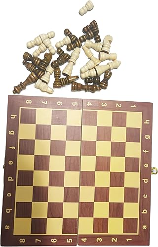 Miniatura 3 de Juego de ajedrez plegable de madera magnético de 11.8 pulgadas, tablero de juego interior para almacenamiento para adultos tablero de ajedrez
