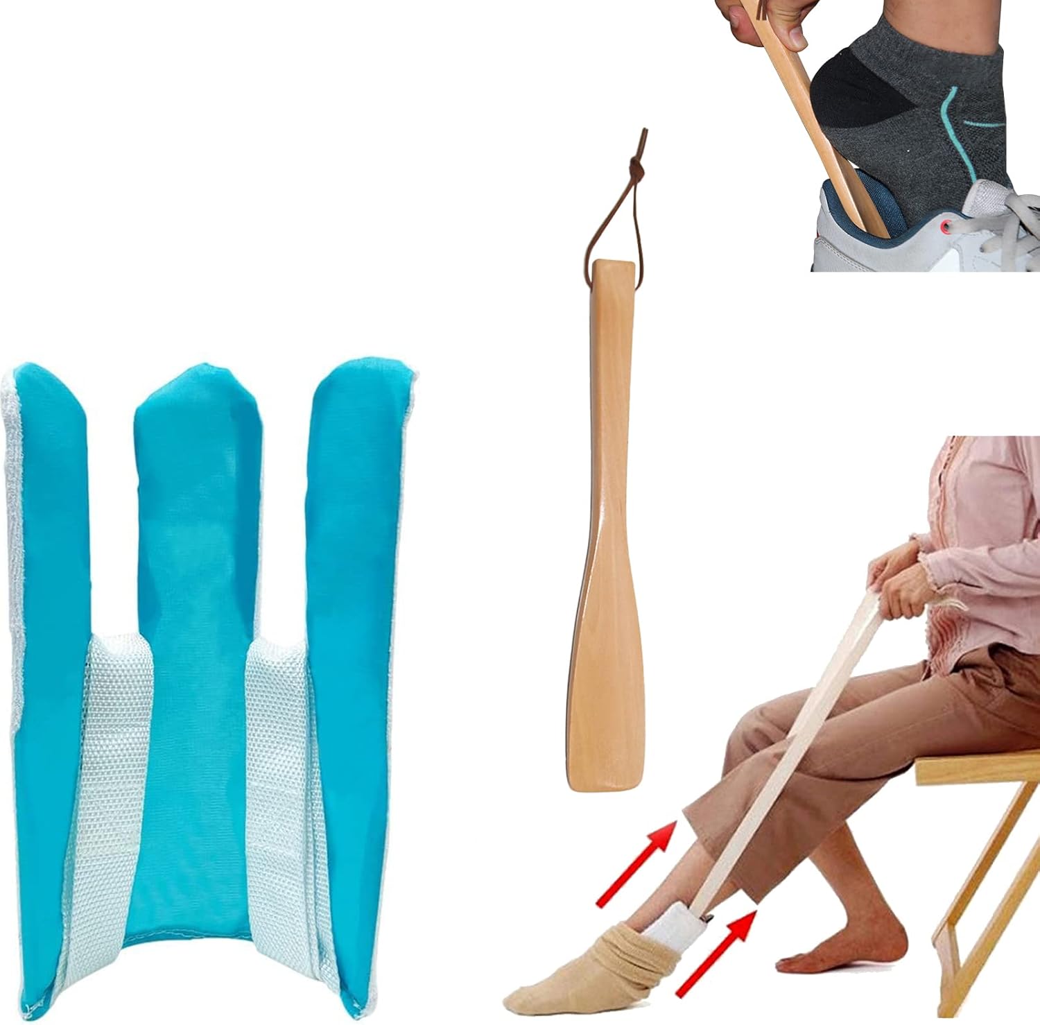 KkaFFe Sock Aid Tool for Elderly, Sock Aids for Putting and Off Socks