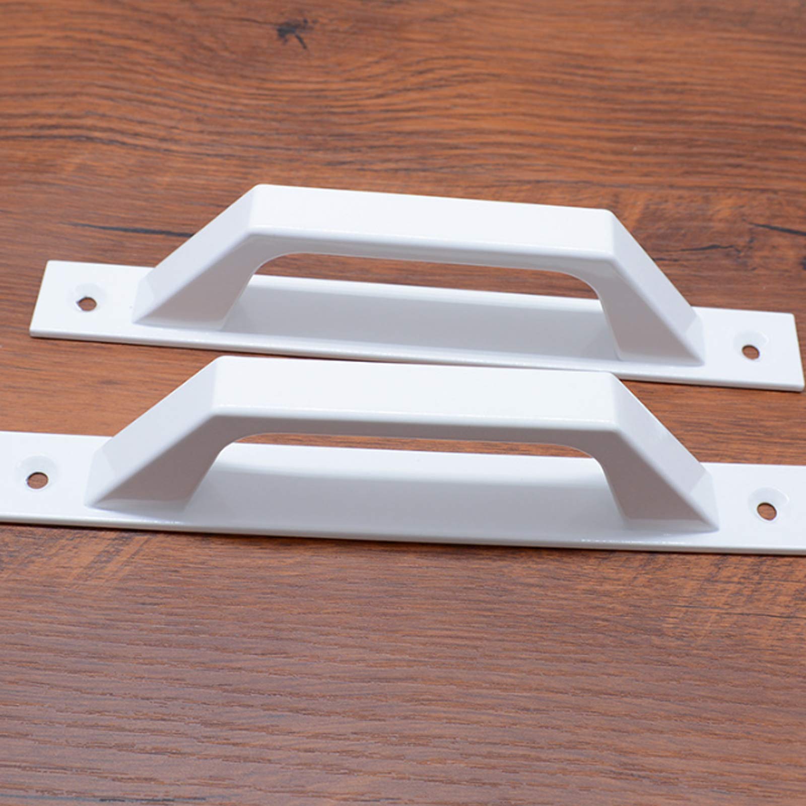 Semetall Barn Door Handle 175mm Hole Center Solid Steel Gate Handle Heavy Duty Door Pull White Flush Hardware Handle with Screws for Wooden Door Sliding Barn Doors Gates Garages Sheds